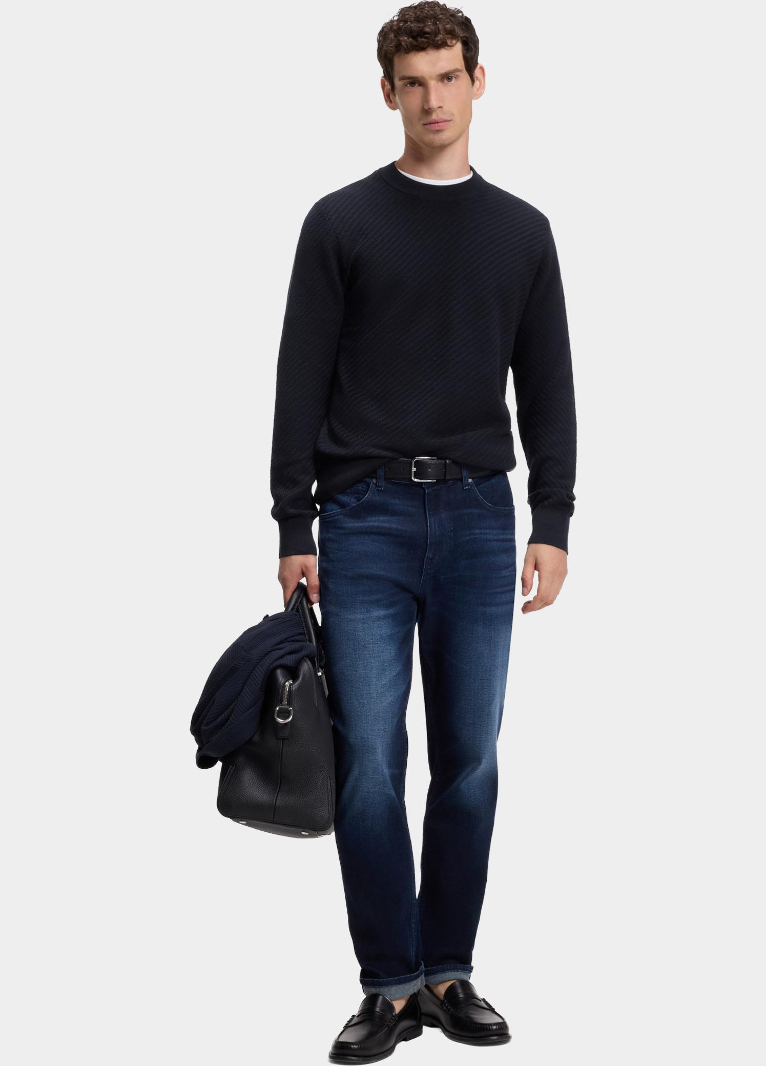 BOSS Black Polo lange mouw Blauw H-Lofranco 10280726 01 50565565/404
