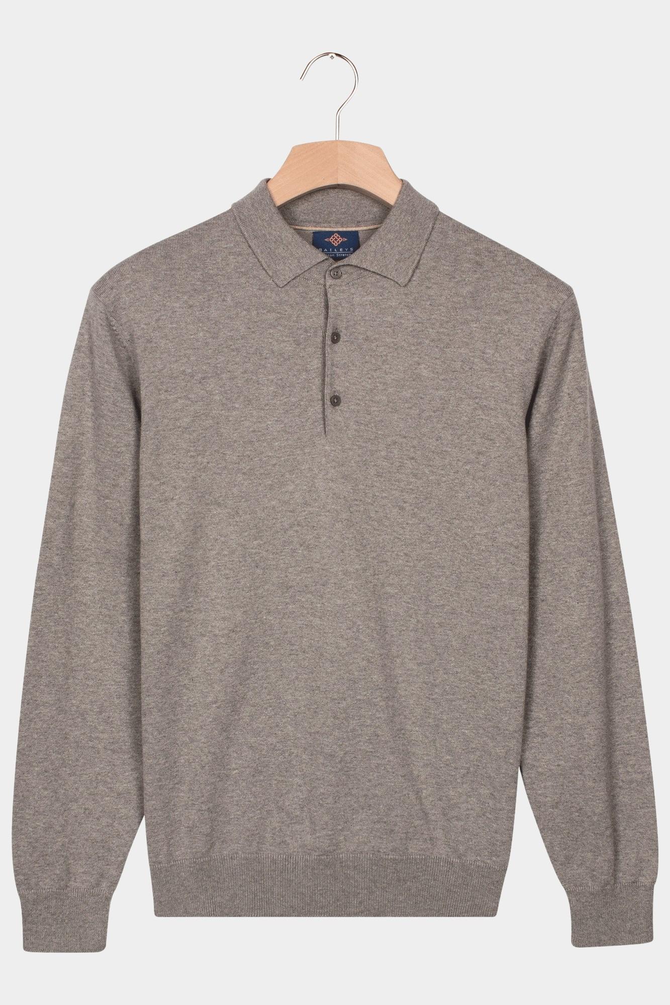 Baileys Polo lange mouw Grijs Polo Pullover Long Sleeves -p NOS8300/925