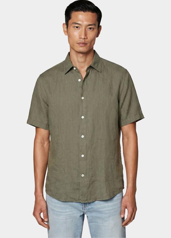 BOSS Orange Casual hemd korte mouw Grijs Rash_2_M 10267858 01 50537382/076