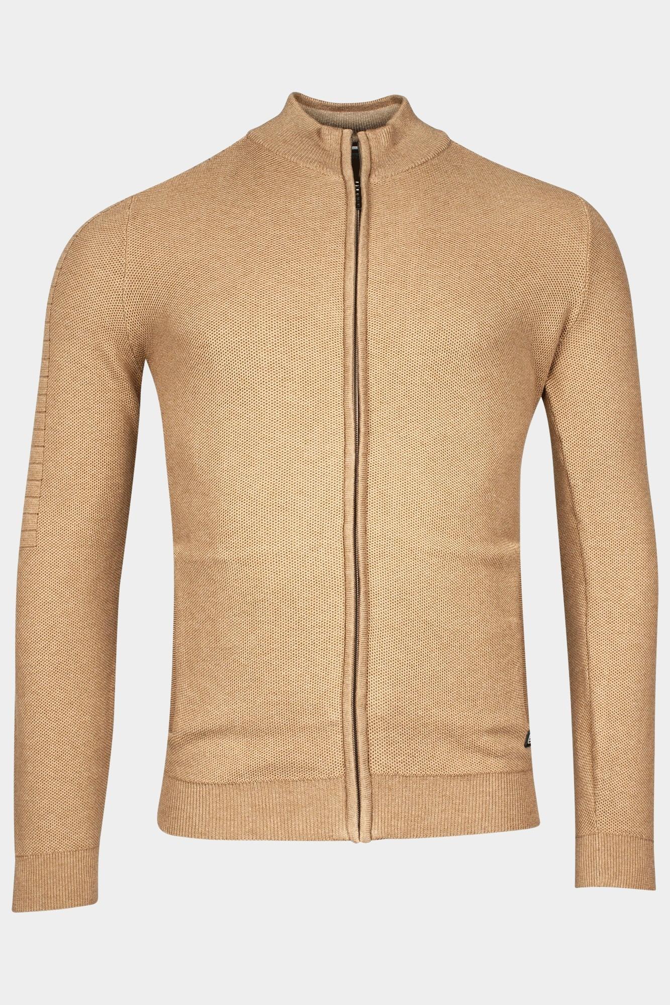 Baileys Vest Bruin Cardigan Zip  12gg allover st 412095/835