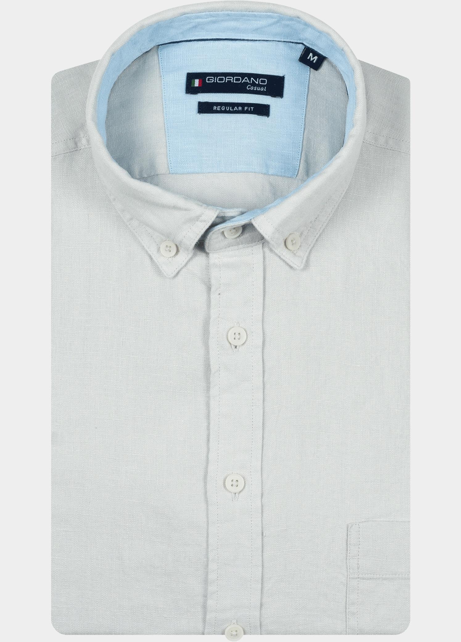 Giordano Overhemd heren Grijs Ivy Long Sleeve Button Down S 617009/91