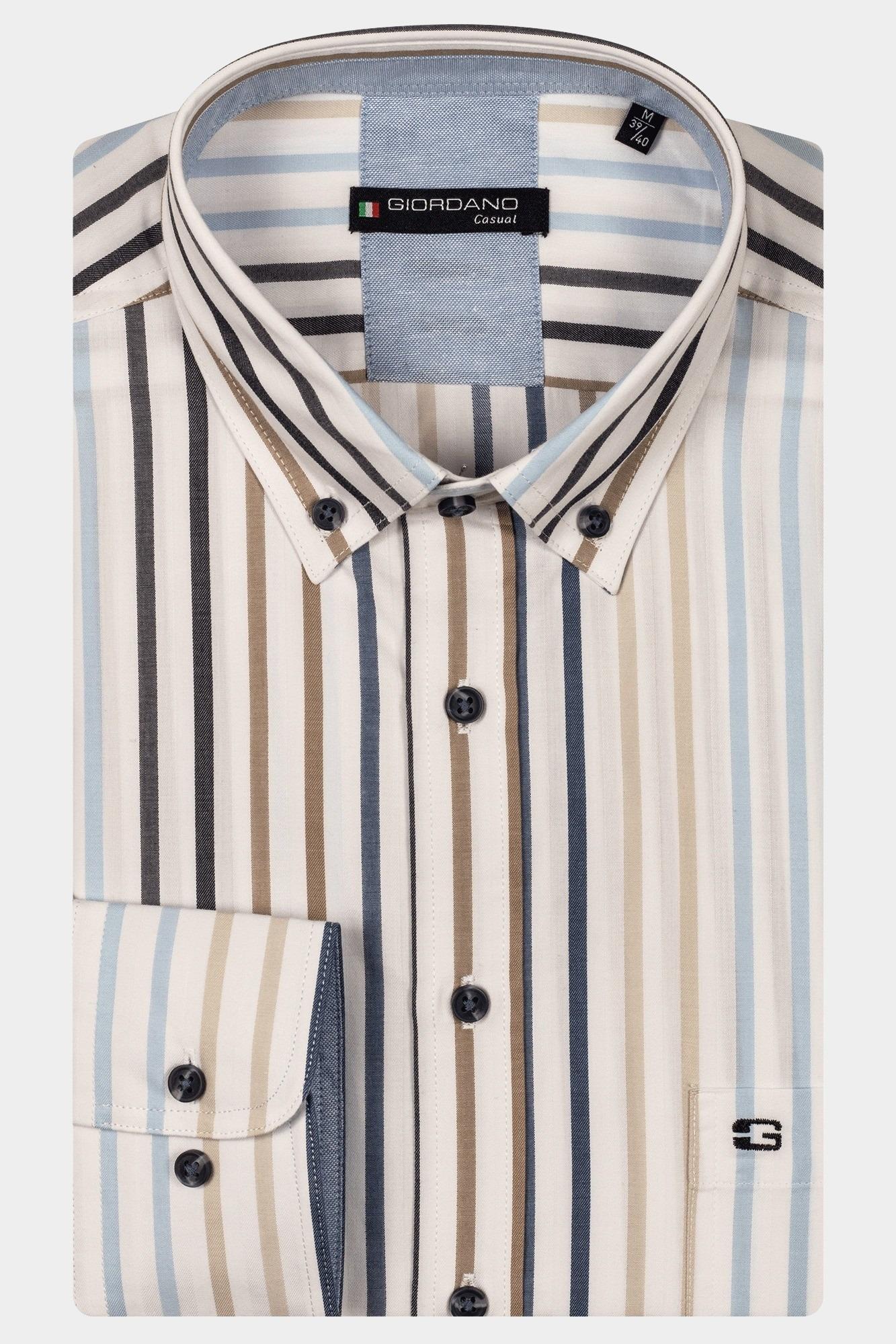 Giordano Casual hemd lange mouw Blauw Ivy long sleeve button down t 517111/60