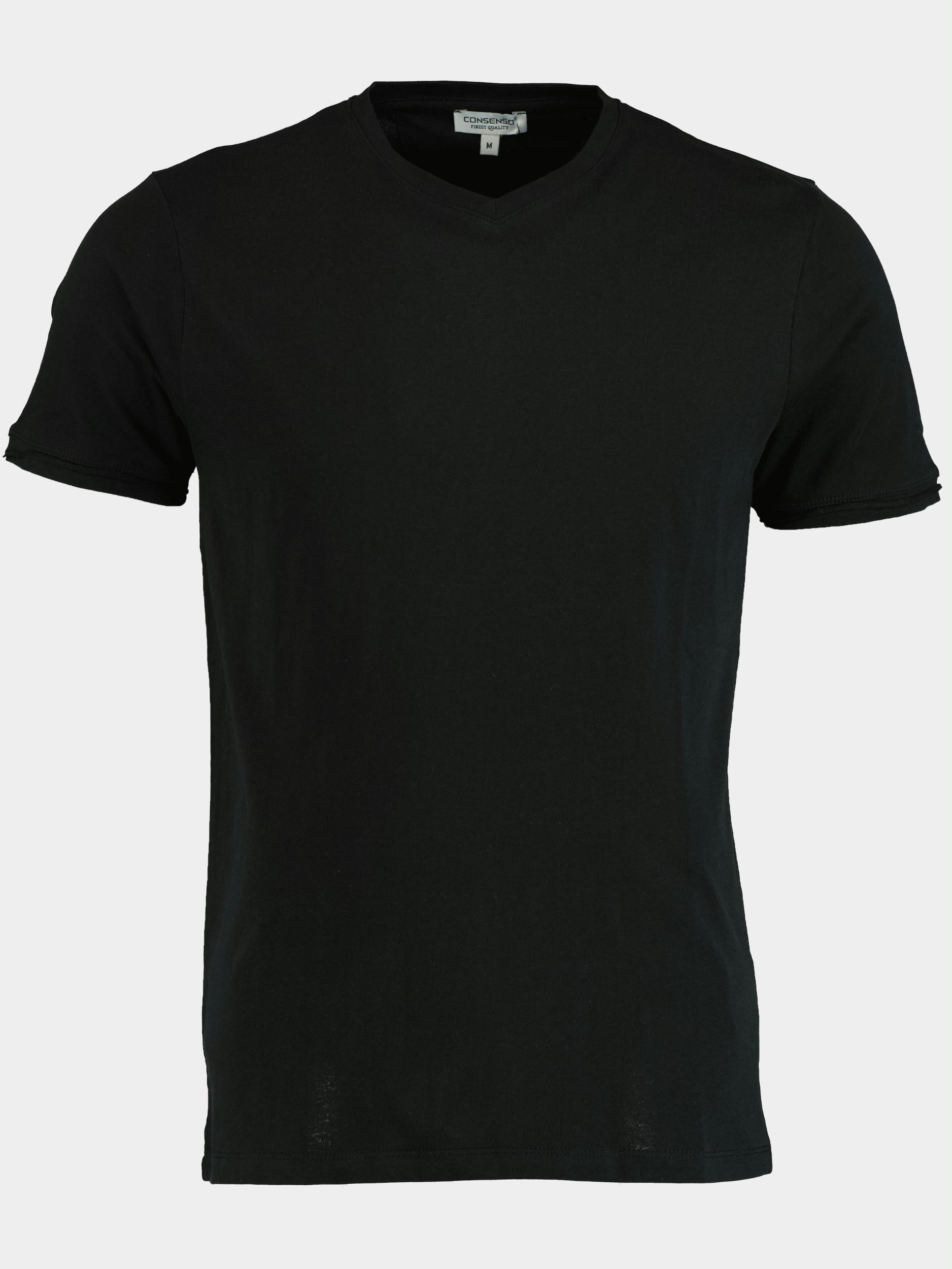 Consenso T-shirt korte mouw Zwart Vhals T-shirt 5901422/Black