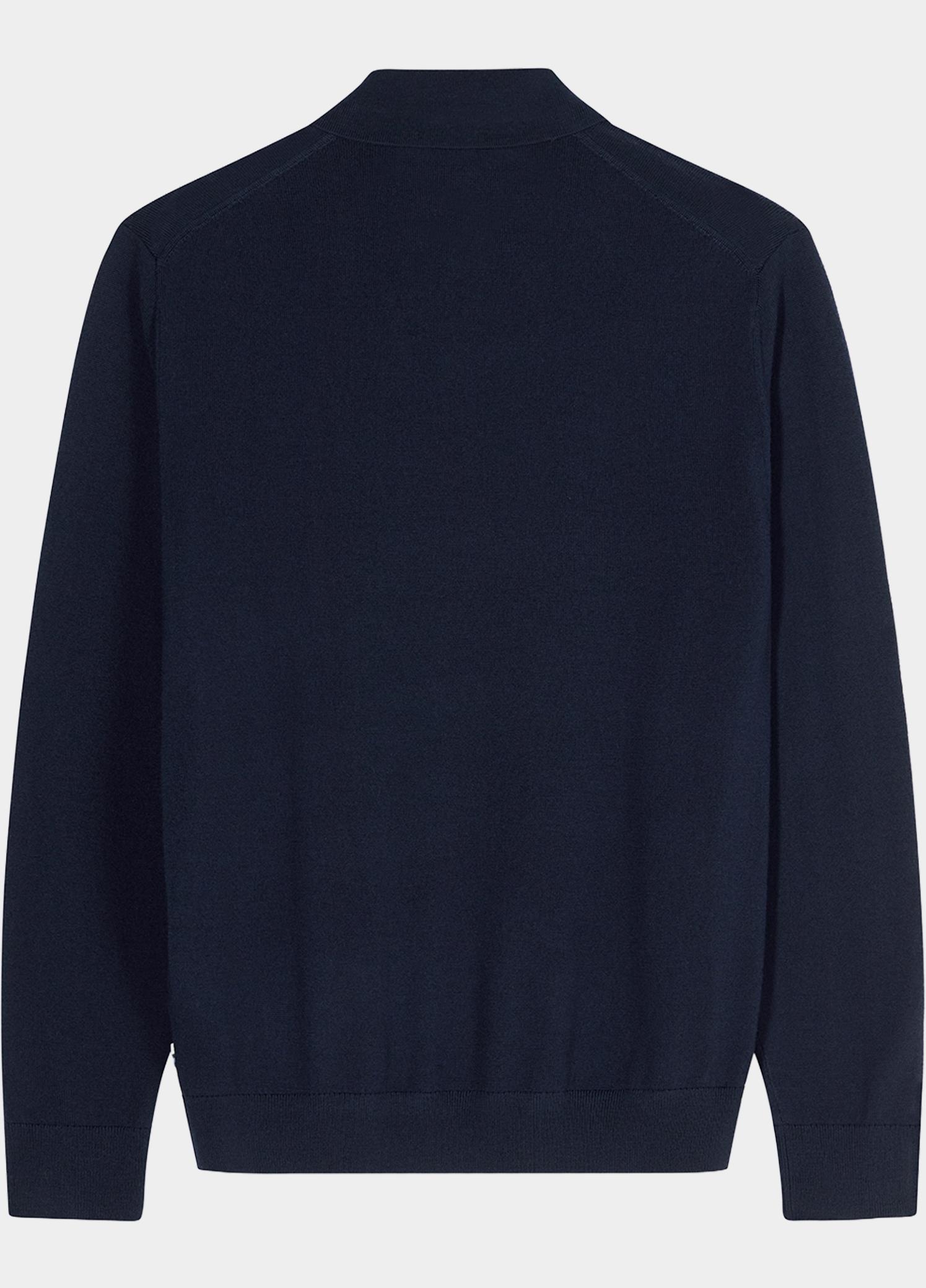 Olymp Polo lange mouwen heren Blauw Polo Strick 533924/18