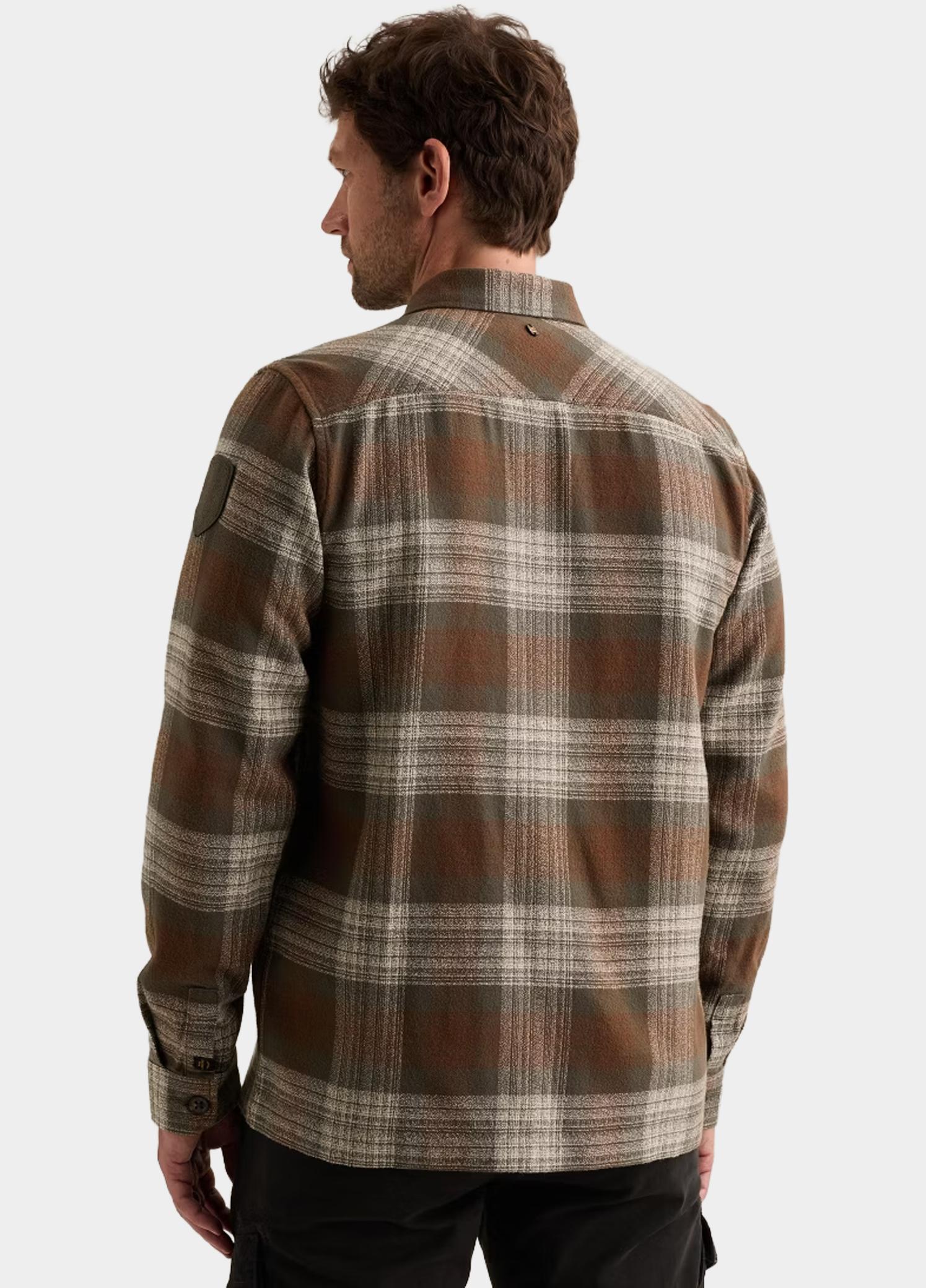 PME Legend Overhemd heren Bruin Long sleeve shirt Shadow Grin PSI2609264/8168