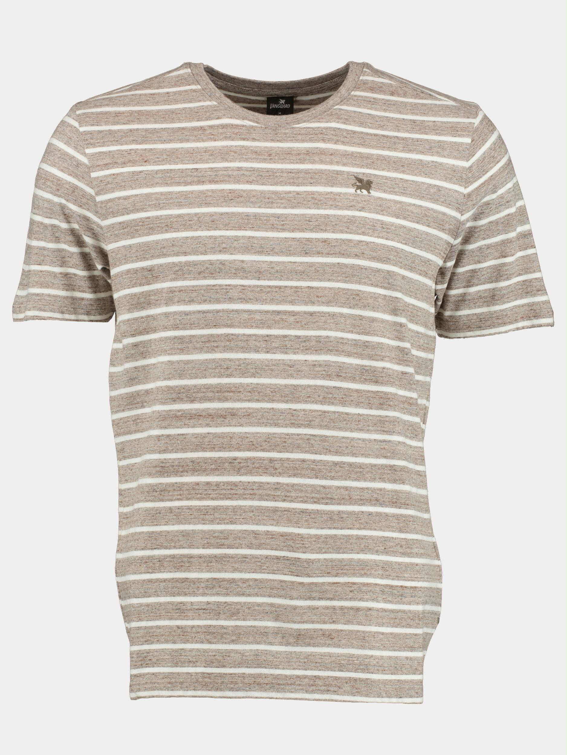 Vanguard T-shirt korte mouw Bruin Short sleeve r-neck melange j VTSS2303570/8031