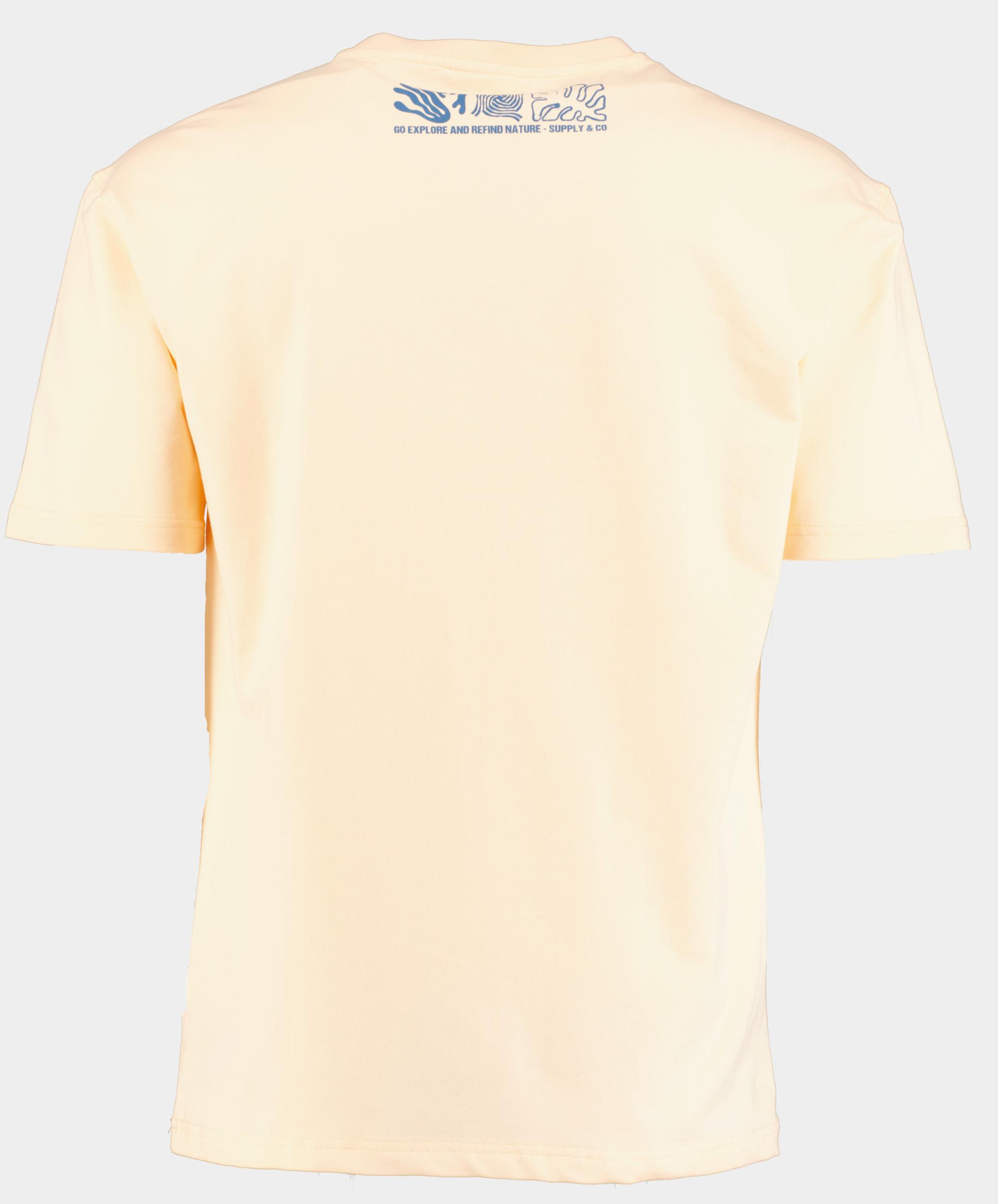 Supply & Co. T-shirt heren Geel Thorn T-shirt Chestprint 25108TH02/735 apricot