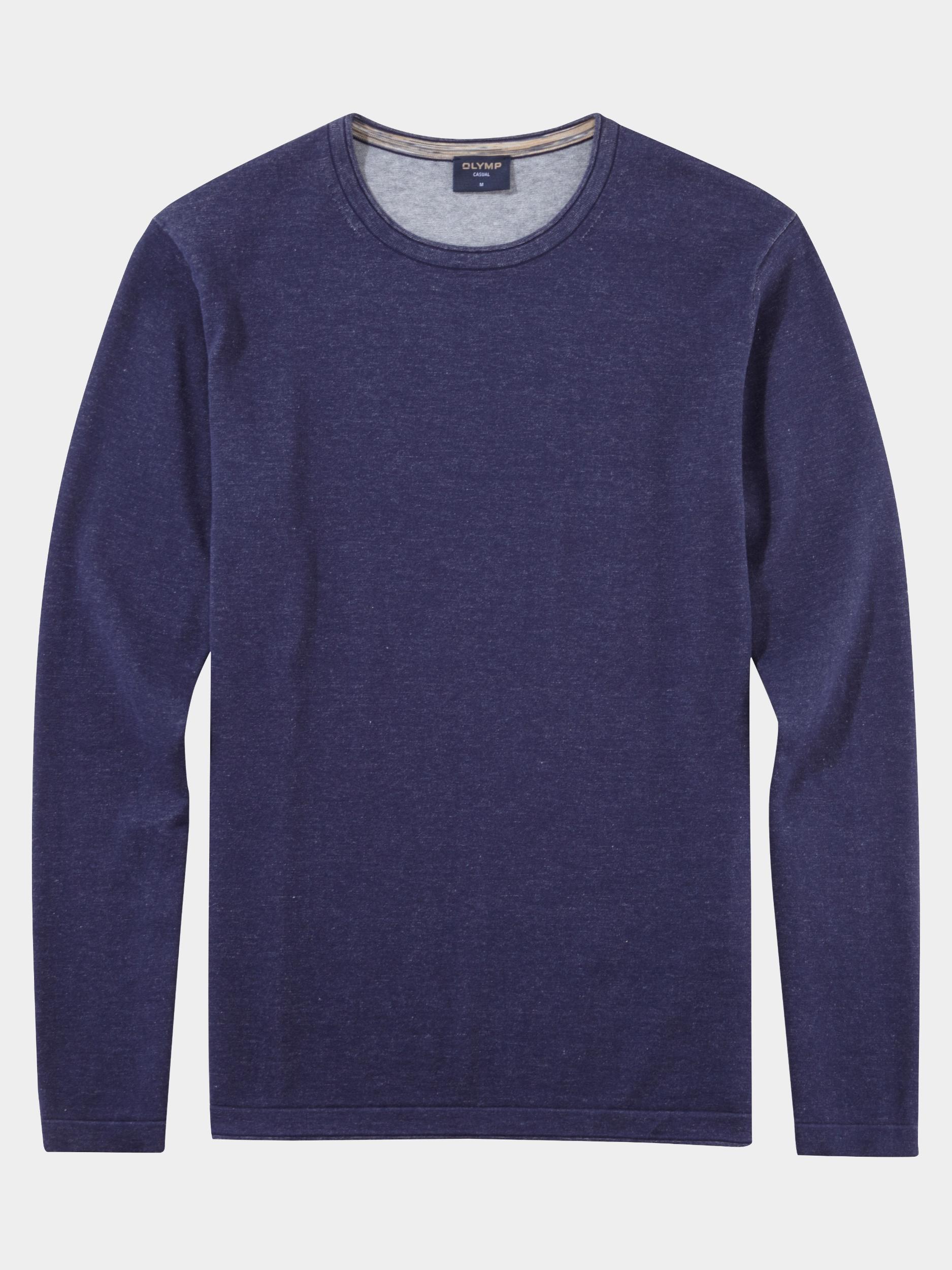 Olymp Pullover Blauw Rundhals Strick 535585/18