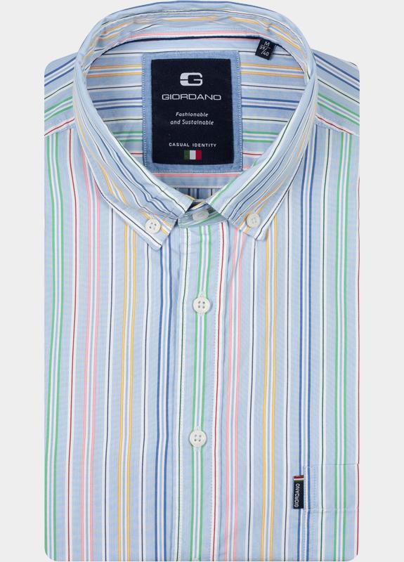 Giordano Overhemd heren Blauw Brando Long Sleeve Button Dow 617115/61