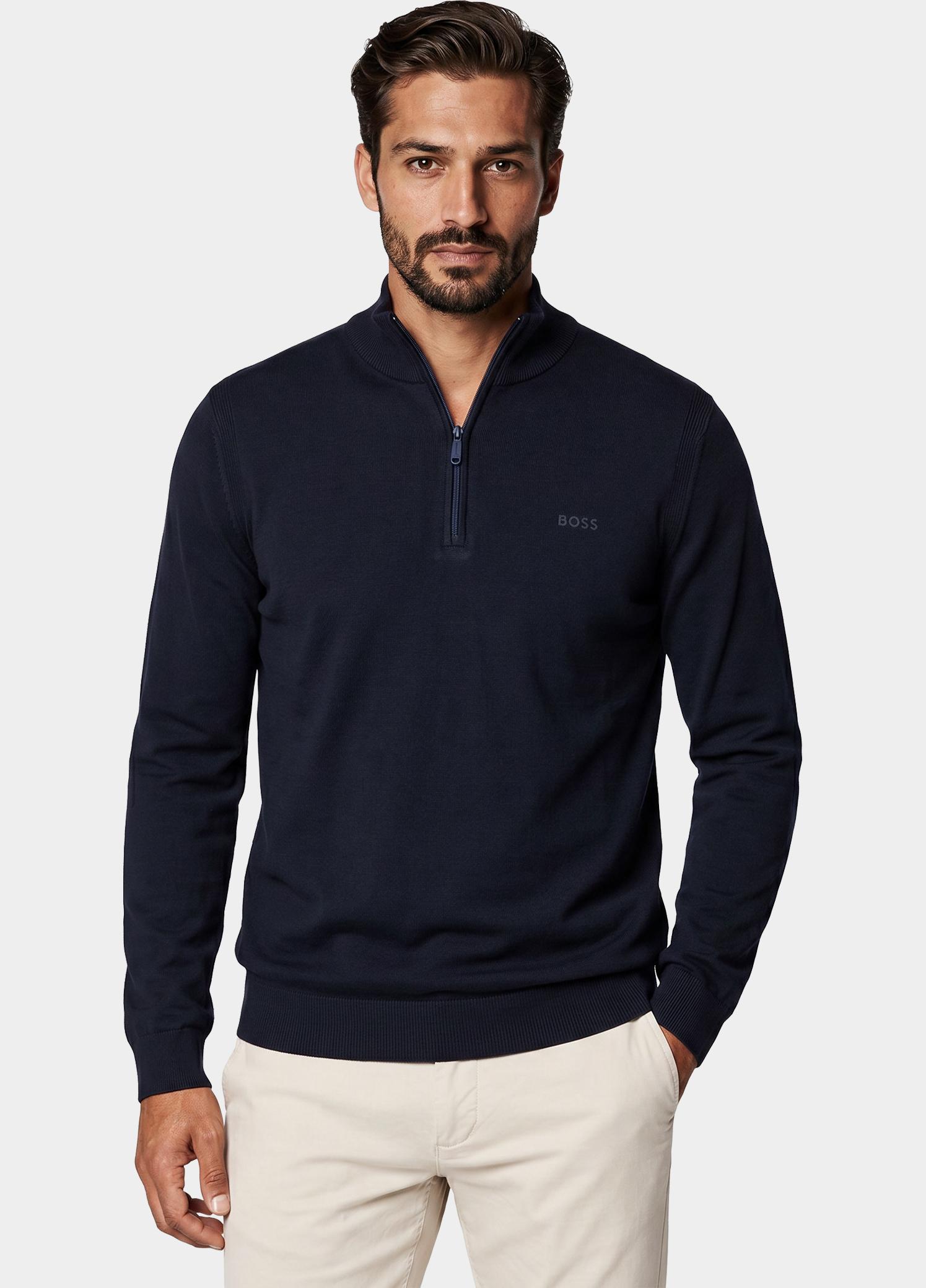 BOSS Green Half Zip Blauw KN_Ever-X QZ 10277214 01 50556146/402