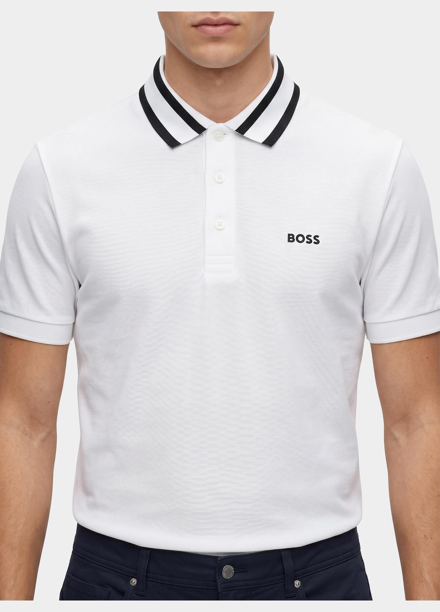 BOSS Green Polo heren Wit Paule 10262274 01 50525172/100