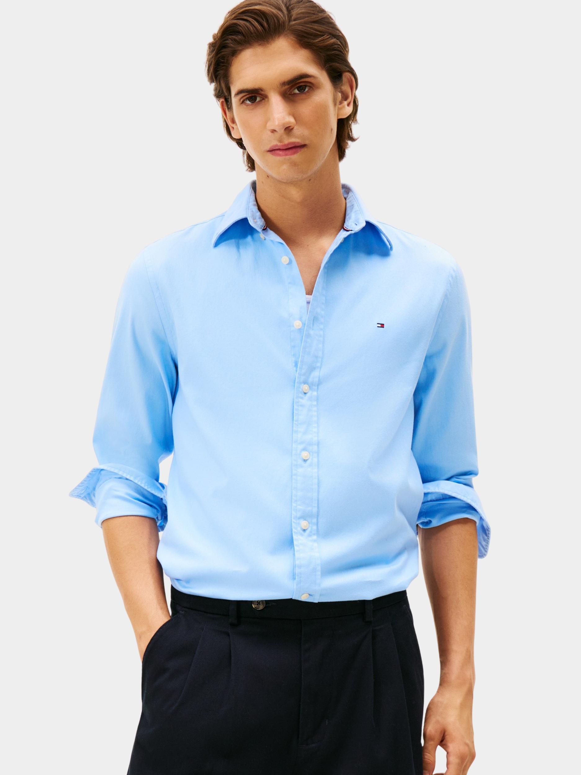 Tommy Hilfiger Casual hemd lange mouw Blauw FLEX FLANNEL SOLID RF SHIRT MW0MW40469/C1Z