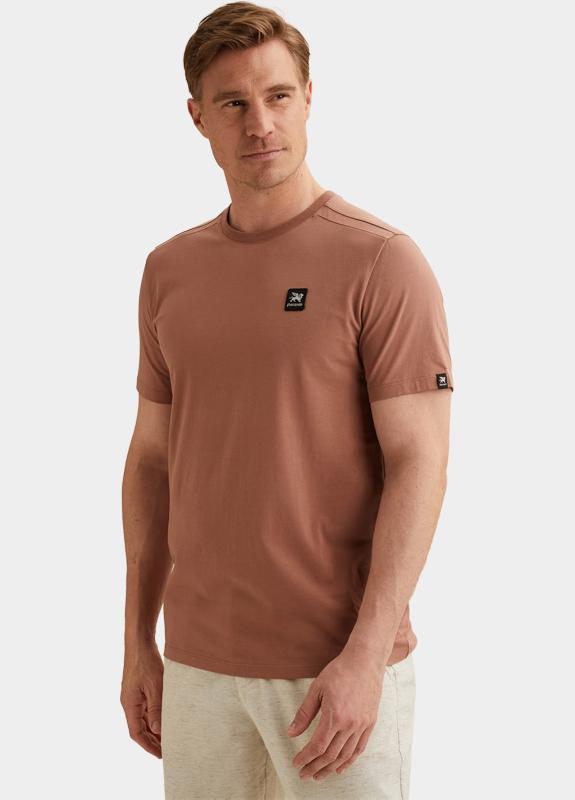Vanguard T-shirt korte mouw Bruin Short sleeve r-neck cotton el VTSS2604532/8202
