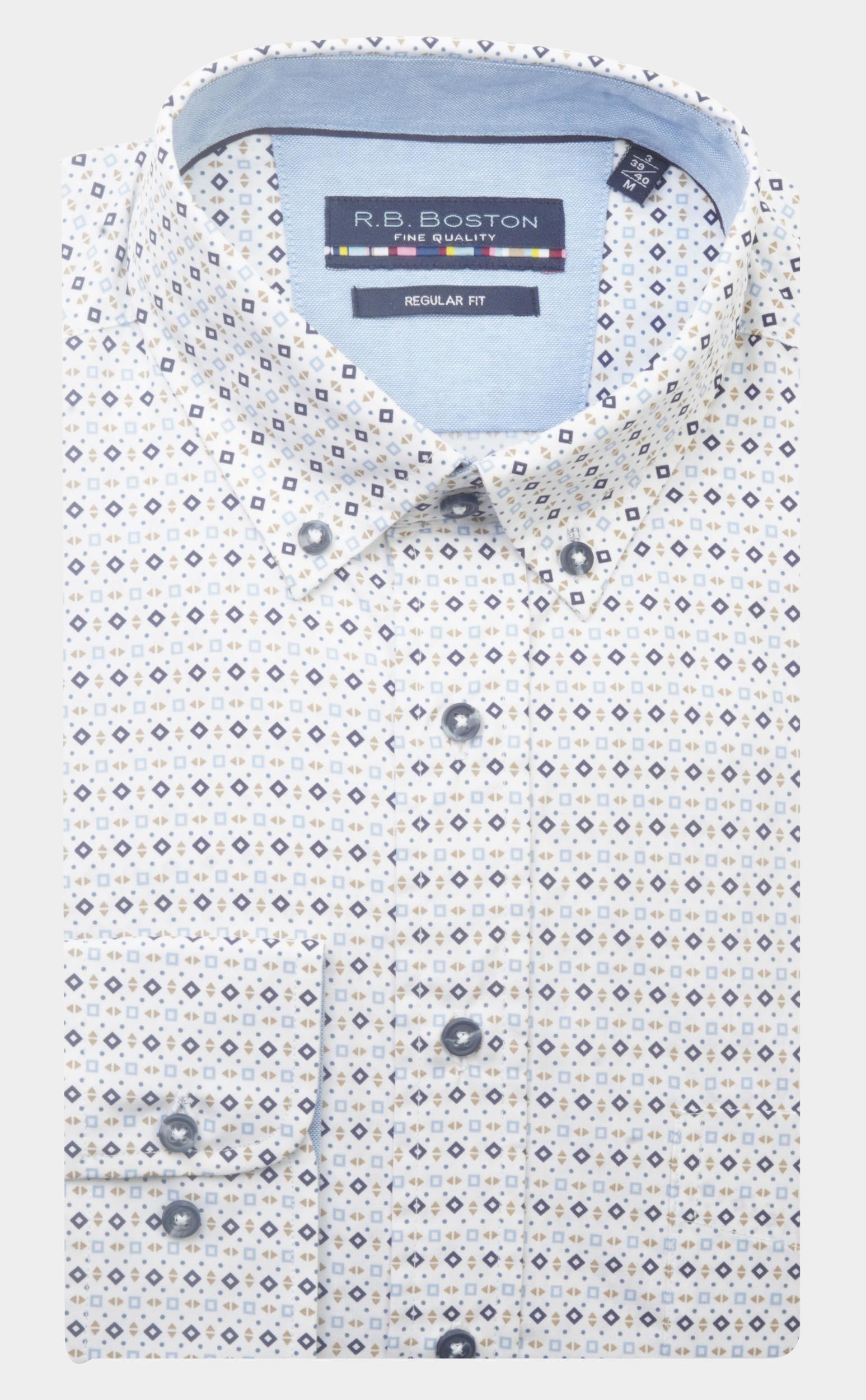 R.B. Boston Casual hemd lange mouw Blauw Franklin LS Button Down 327670/620