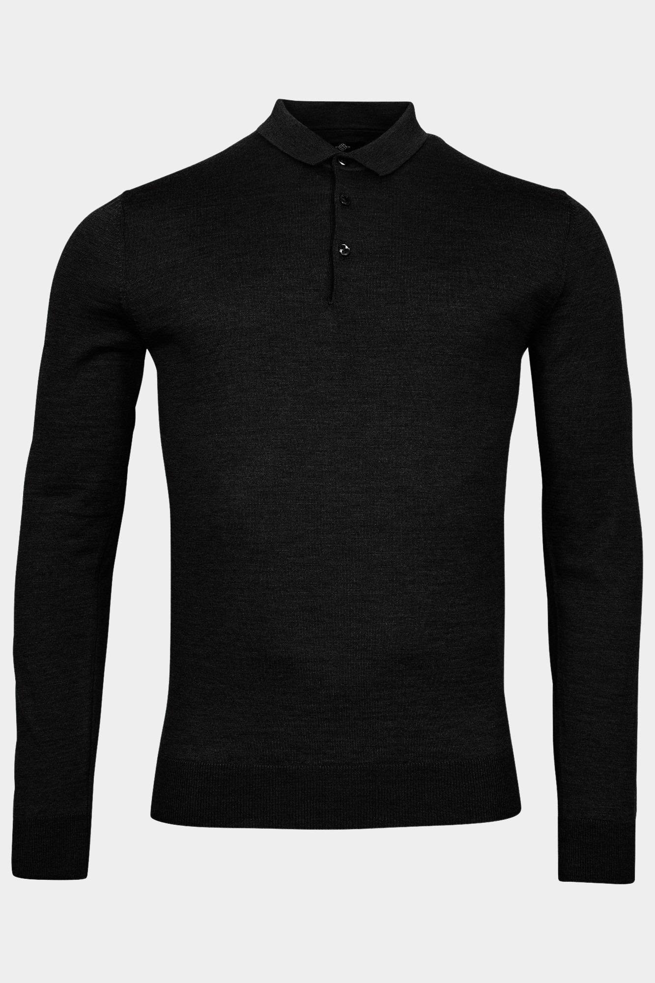 Baileys Polo lange mouw Zwart Pullover Polo Collar buttons 320063/90