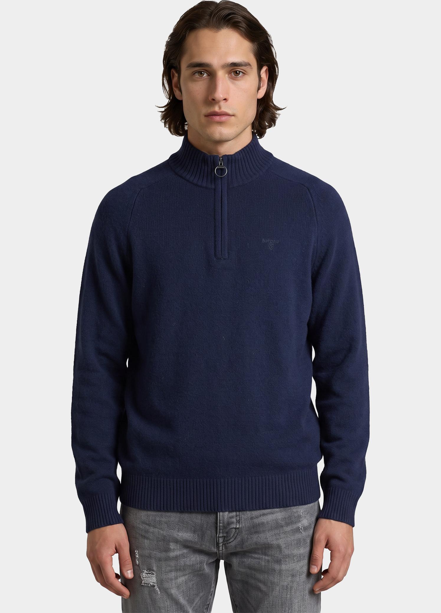 Barbour Half Zip Blauw Newtown MKN1774/NY91