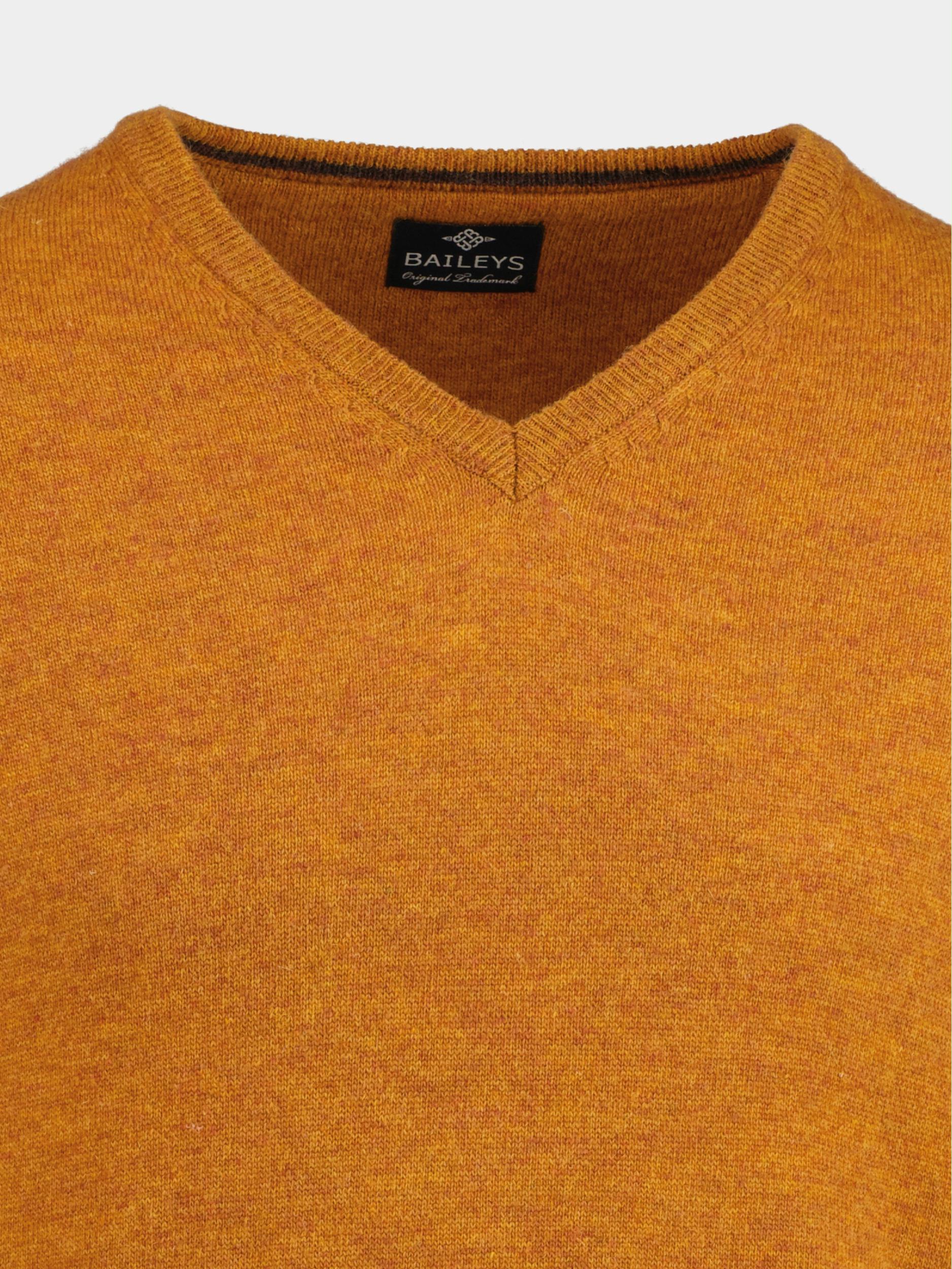 Baileys Pullover Oranje Lamswollen trui v-hals 220071/507