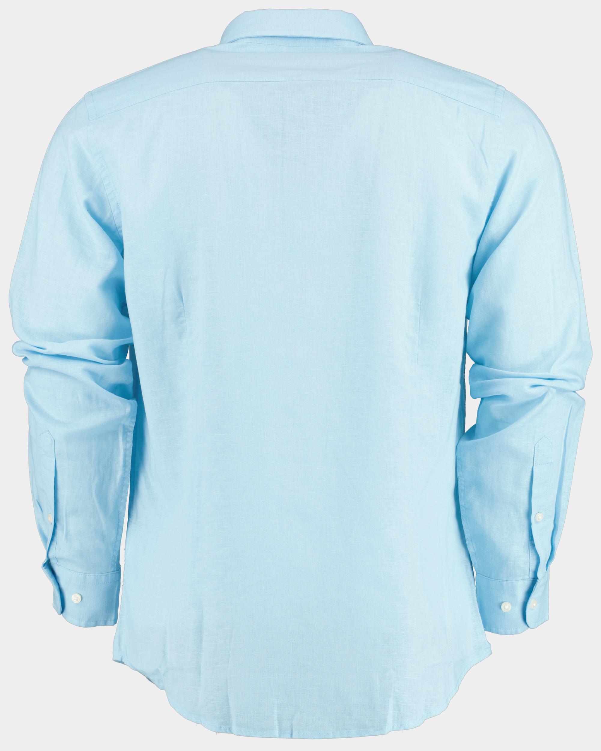 Bos Casual hemd lange mouw Blauw Linnen katoen shirt LM 42540015I/240 Sky