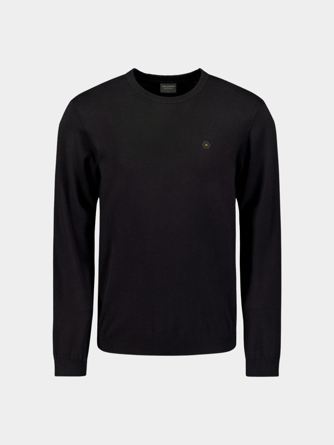 No Excess Pullover Zwart Pullover Crewneck 2 Coloured N2180/020