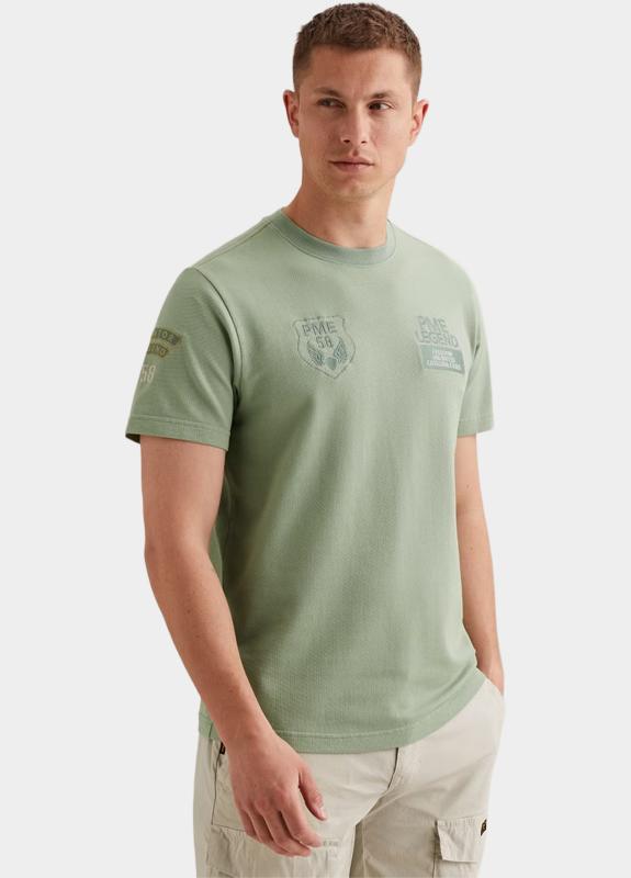 PME Legend T-shirt korte mouw Groen Short sleeve r-neck flat waff PTSS2604576/6123