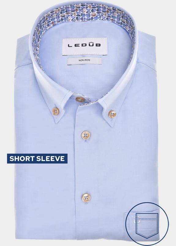 Ledub Business hemd korte mouw Blauw LE24313 MFN0 0143301/130-140-000