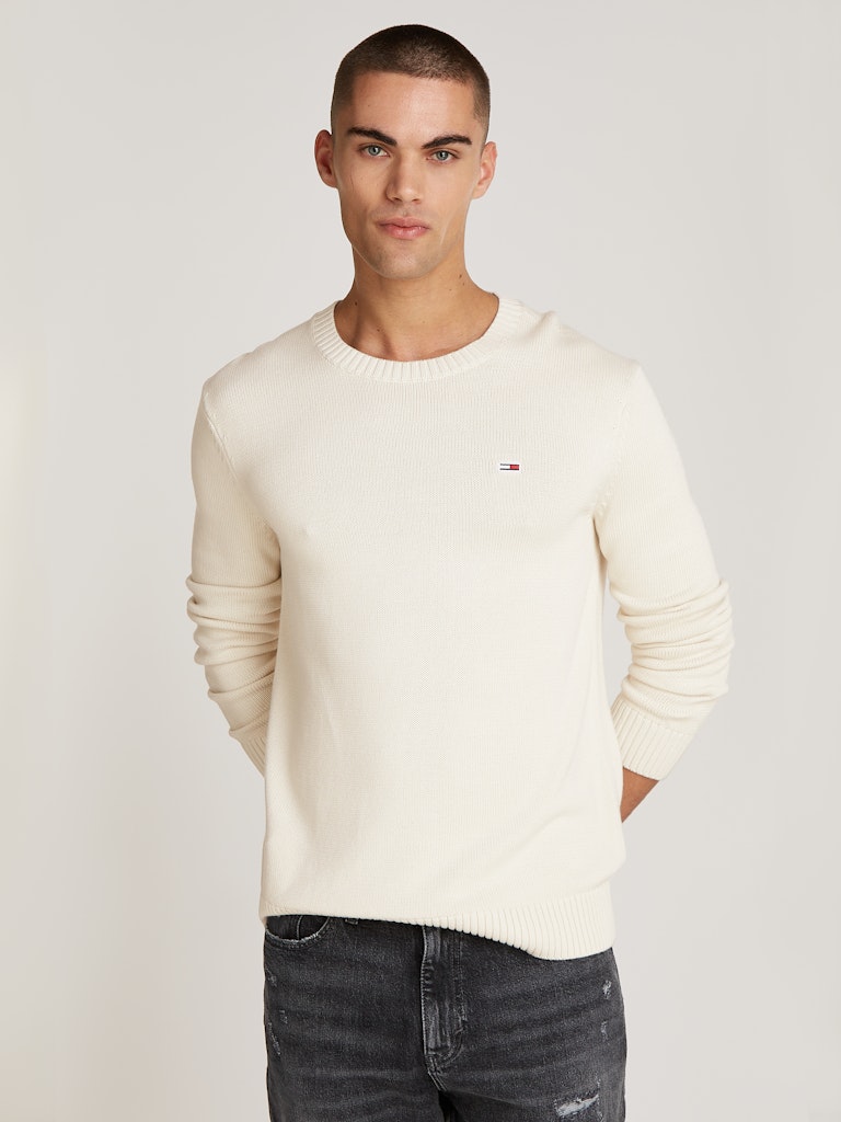 Tommy Jeans Sweater Beige TJM Slim Essentls C-Neck Sweat DM0DM18370/ACG