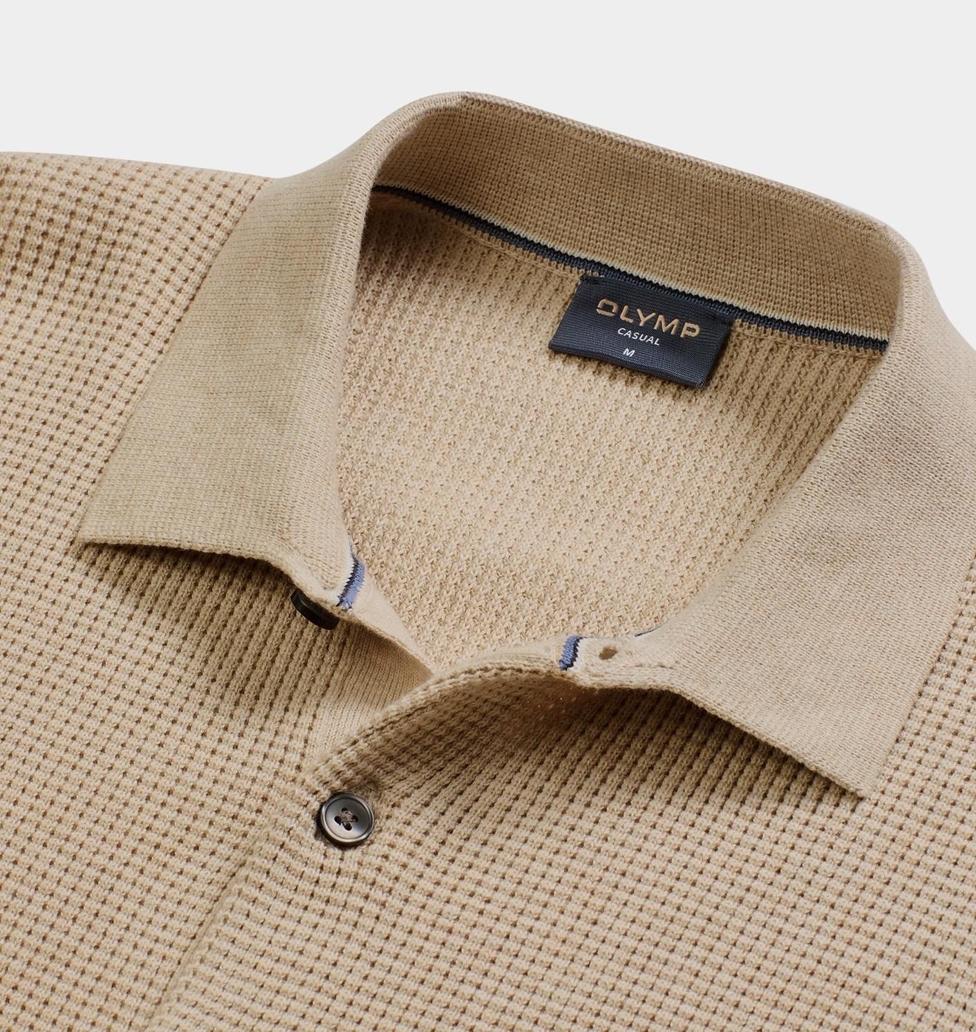 Olymp Polo lange mouw Beige  536184/20