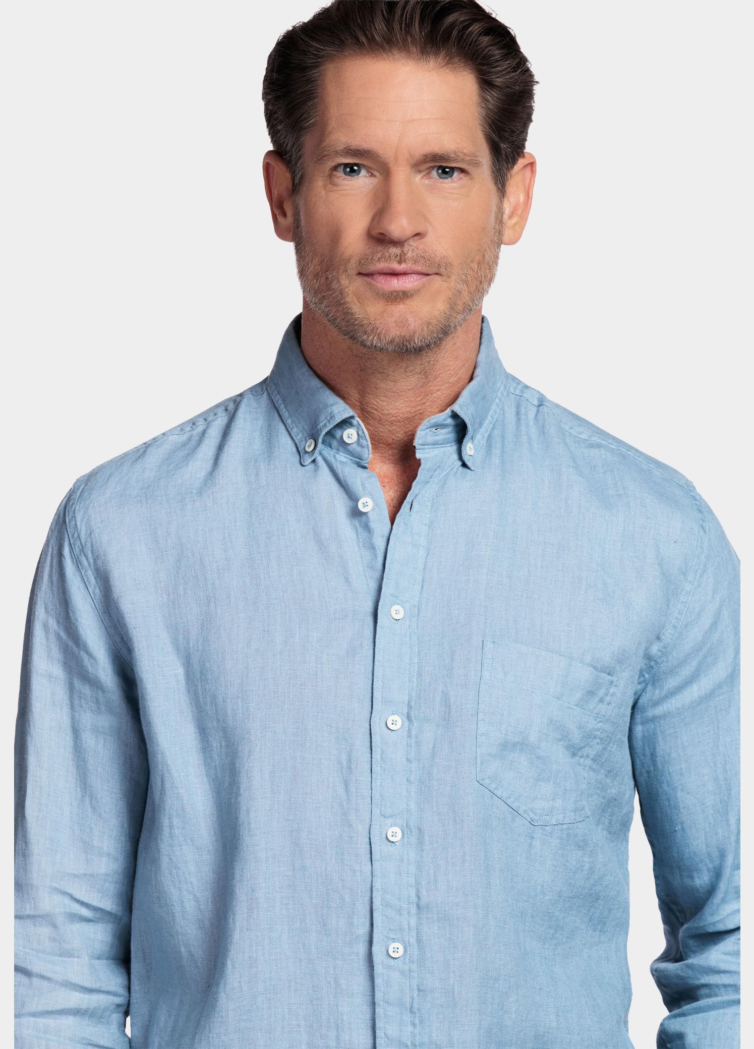 Giordano Overhemd heren Blauw Ivy Long Sleeve Button Down S 617009/64