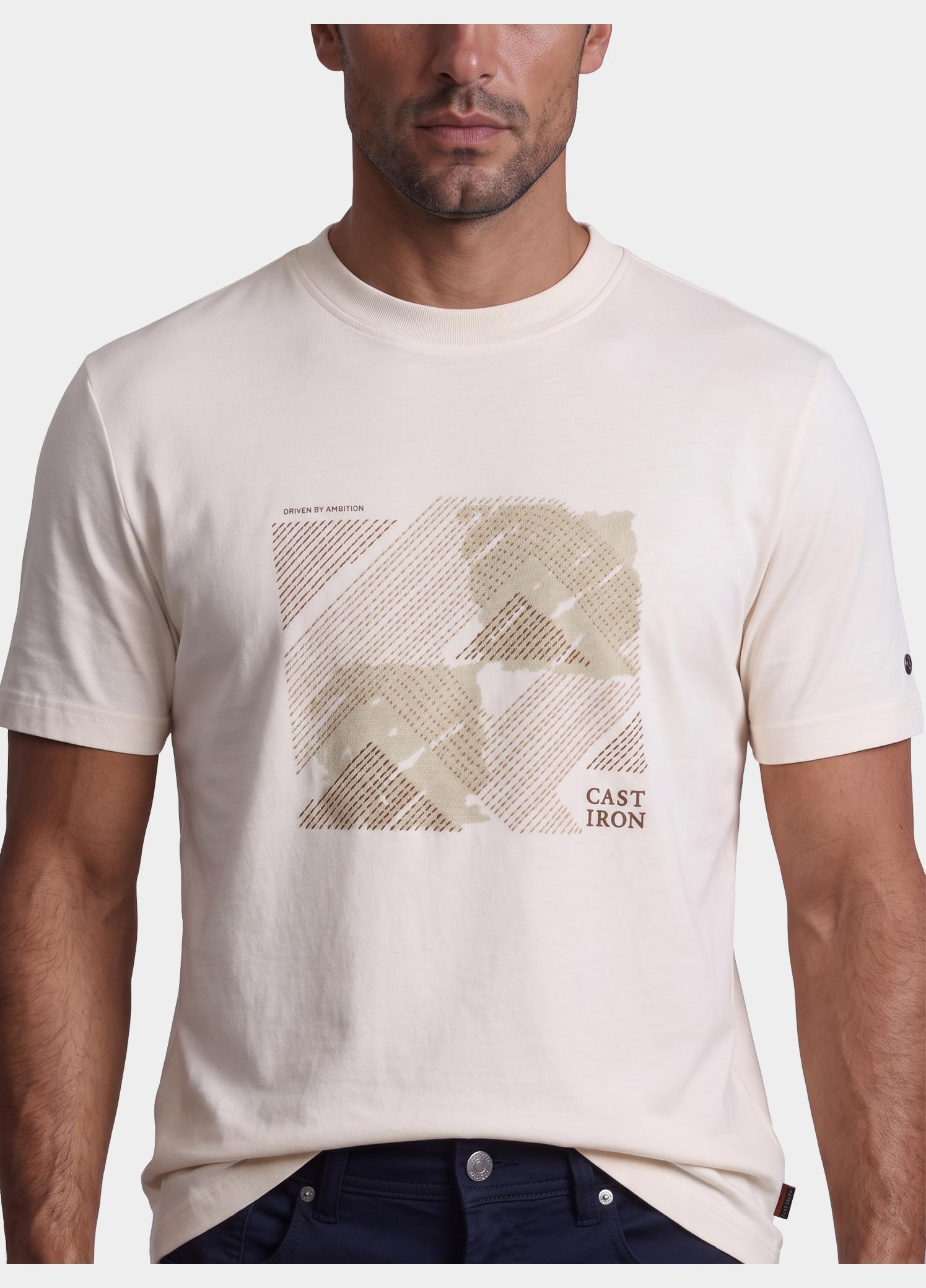 Cast Iron T-shirt heren Wit Short sleeve r-neck regular f CTSS2609563/7555