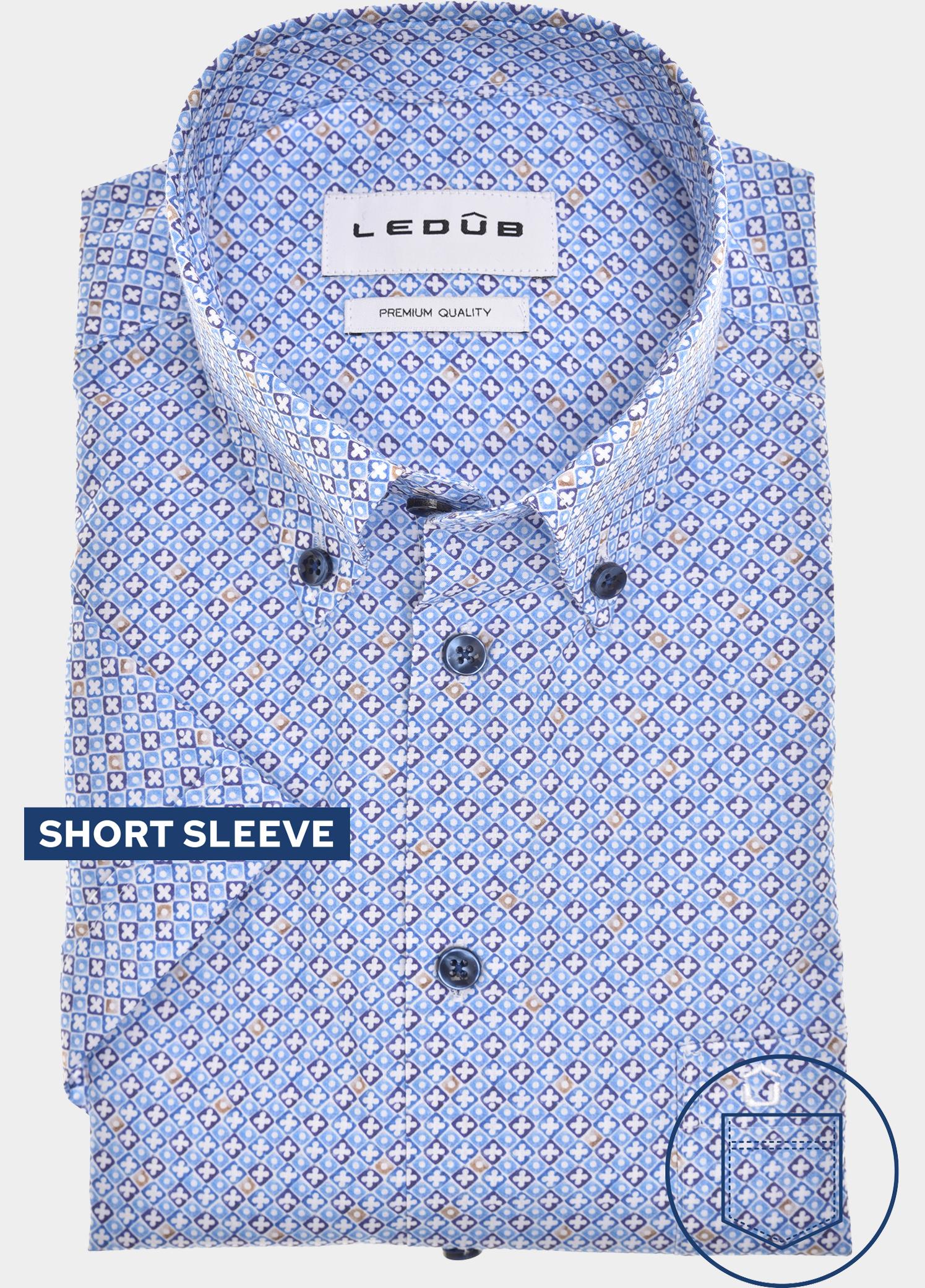 Ledub Zakelijk hemd korte mouw Blauw  0702153/140-000-000