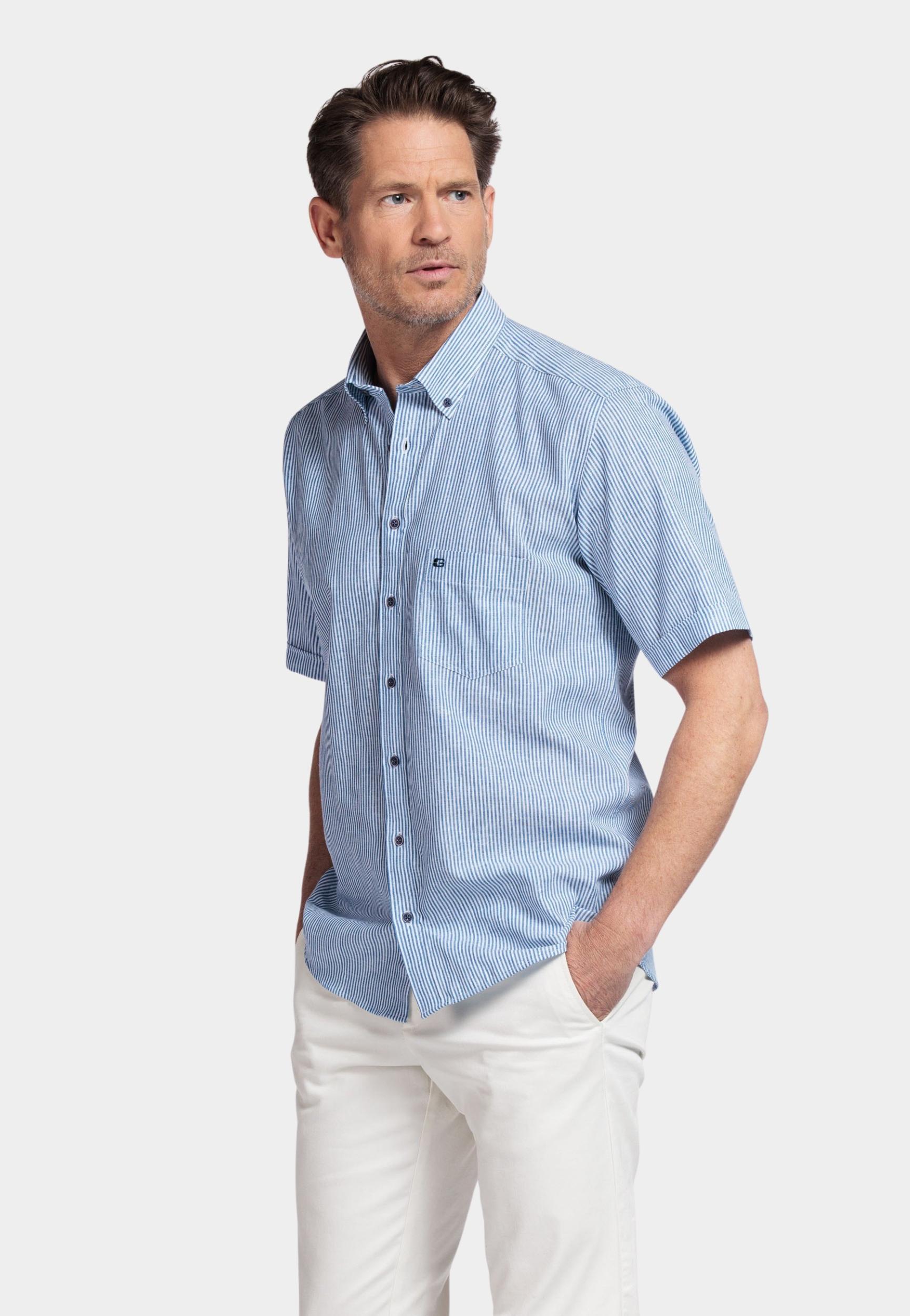 Giordano Casual hemd korte mouw Blauw League short sleeve button do 516107/60