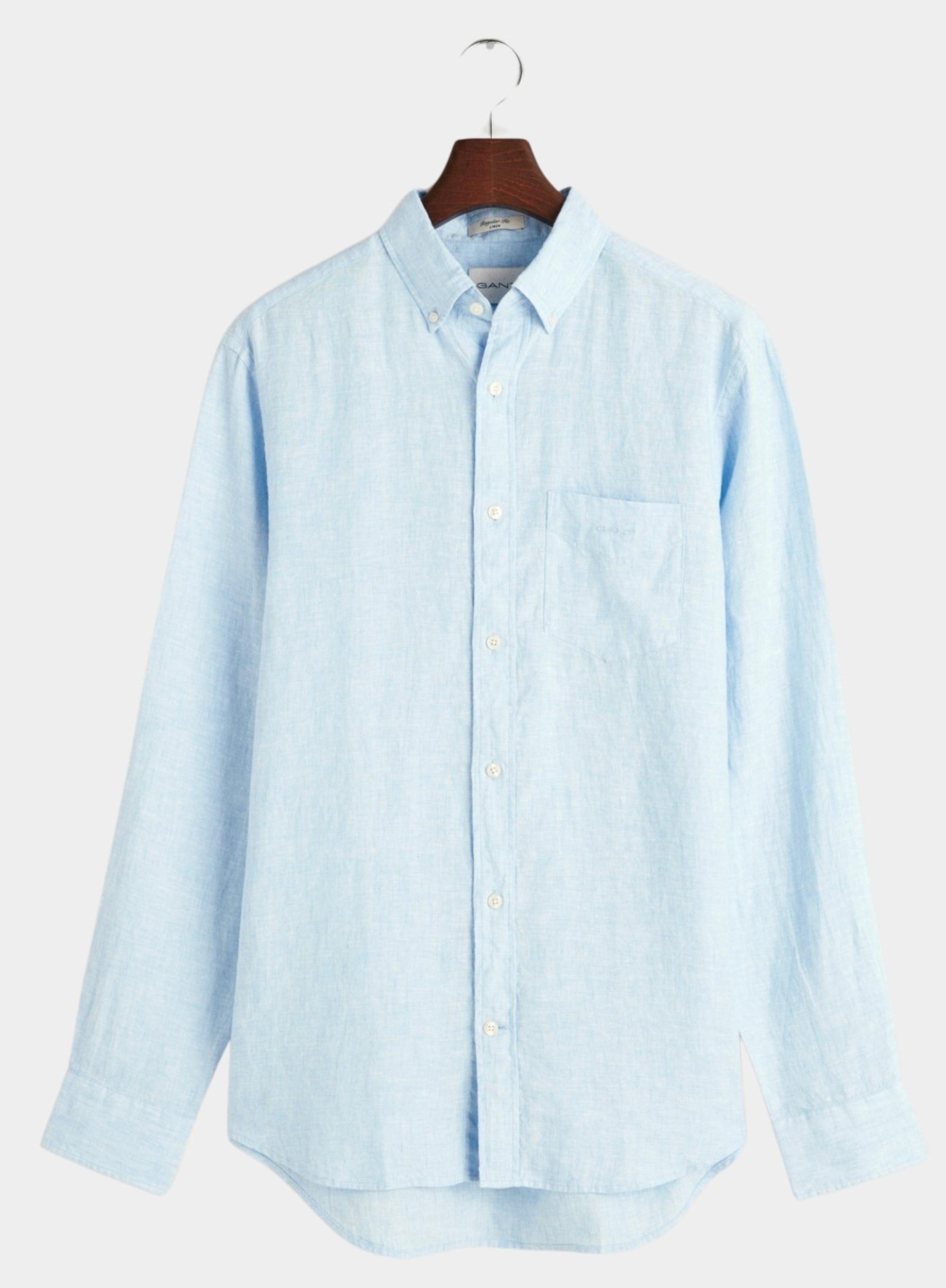 Gant Casual hemd lange mouw Blauw Linen Shirt 3240102/468