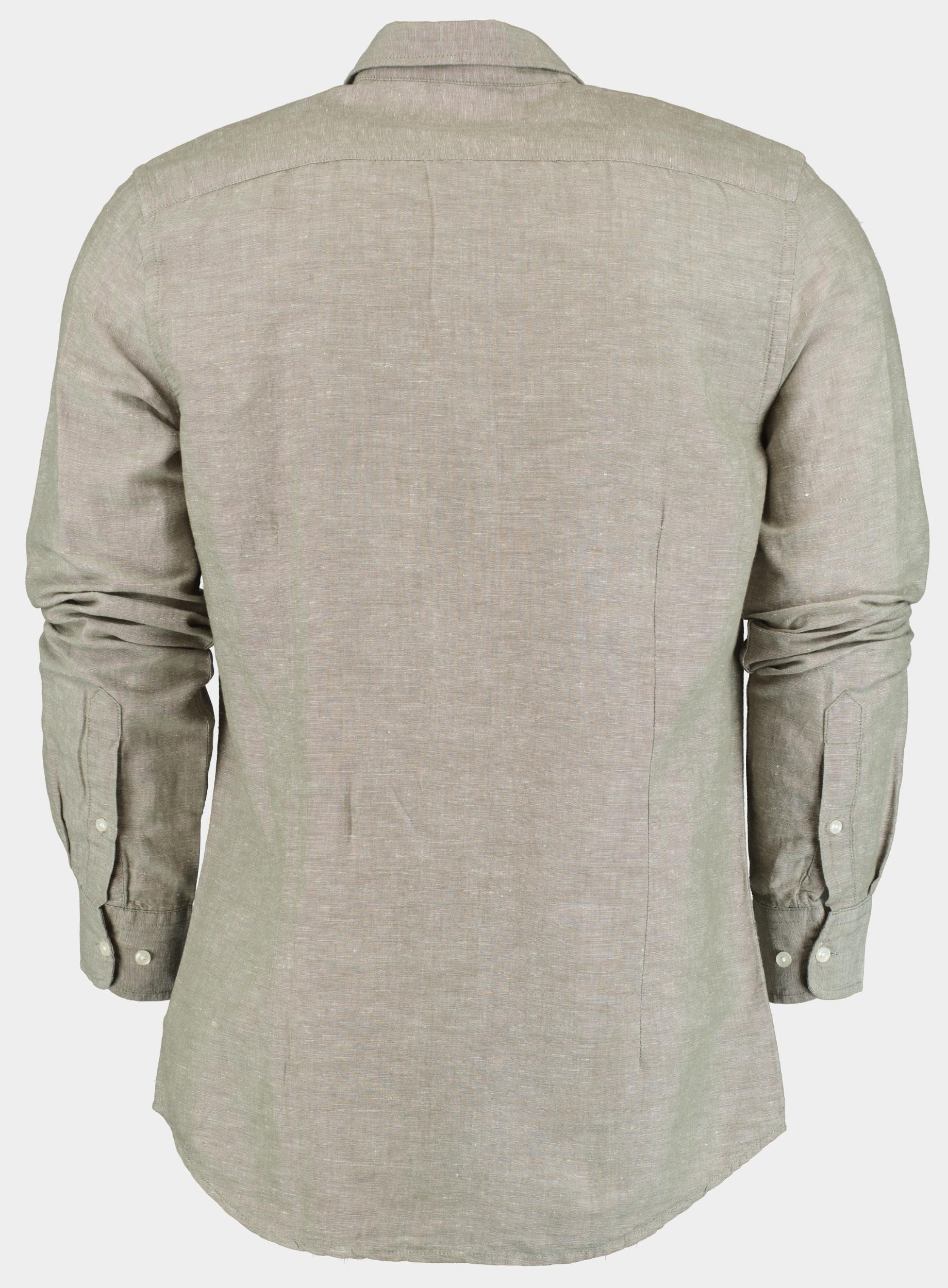Born With Appetite Casual hemd lange mouw Groen Curtis Li-co Shirt Plain 25107CU01/367 olive night