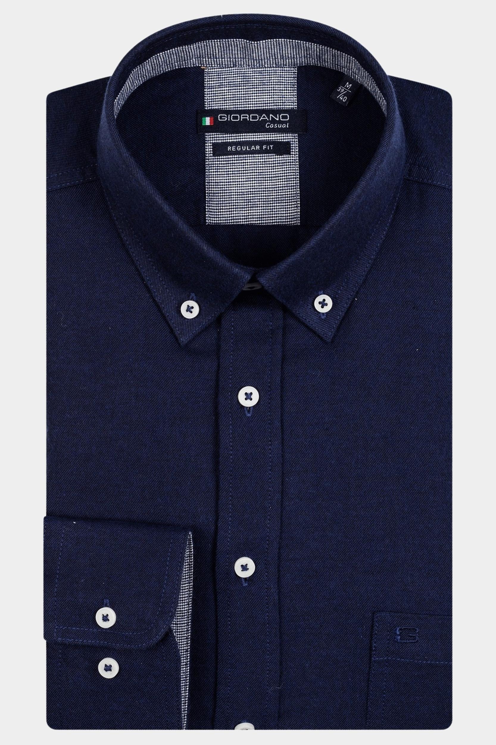 Giordano Casual hemd lange mouw Blauw Ivy, LS Button Down 327003/60