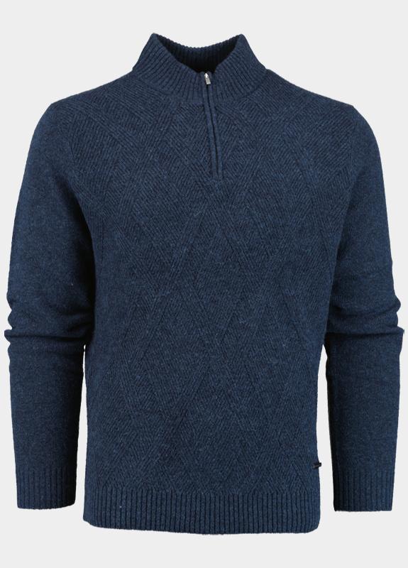 Scotland Blue Half Zip Blauw Otto Pullover Half Zip SPE25305OT32SB/290 navy