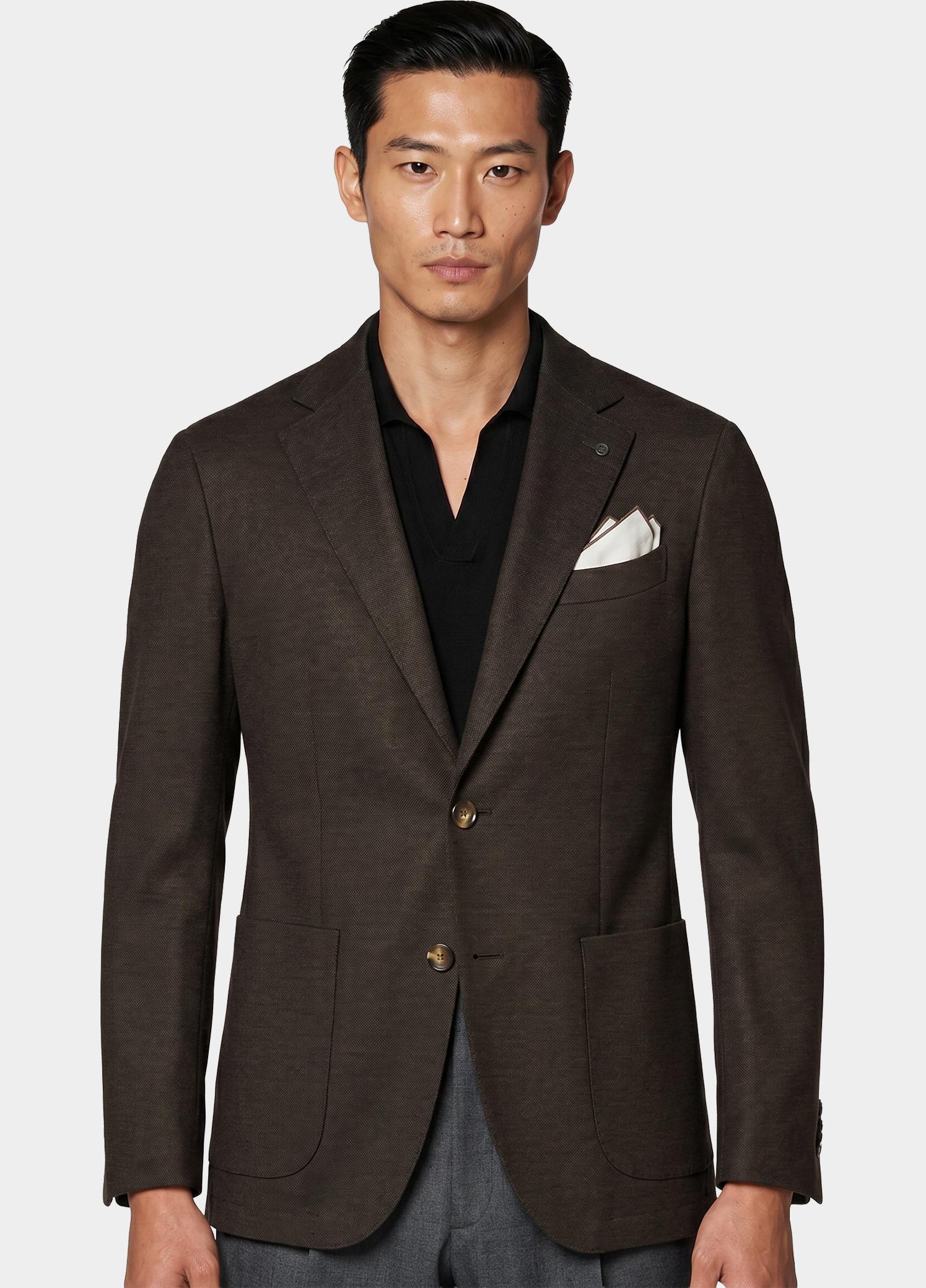 Bos Colbert Bruin Mylo Jersey Jacket Drop 8 253038MY69BO/870 dark brown