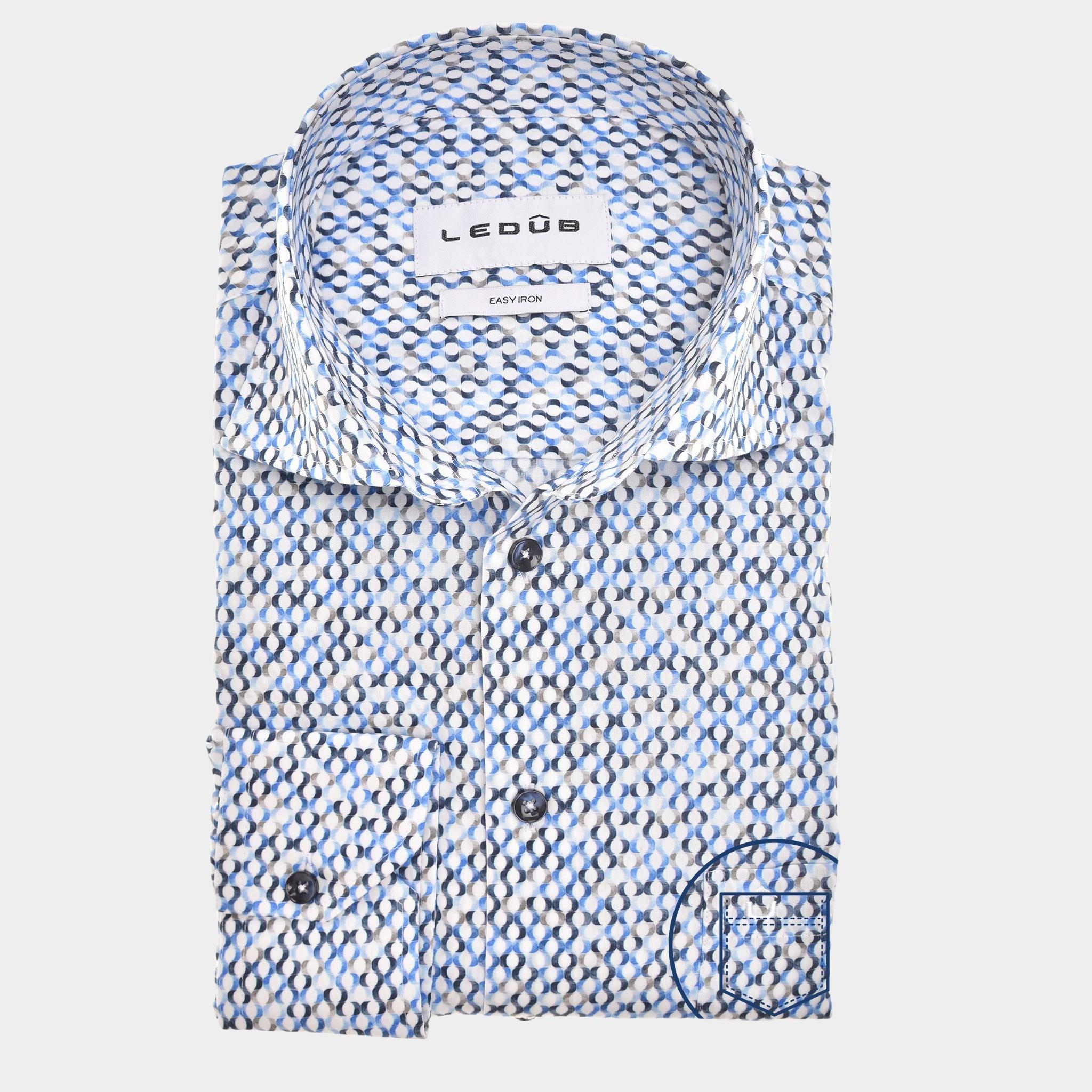 Ledub Business hemd lange mouw Blauw  0142821/140-000-000