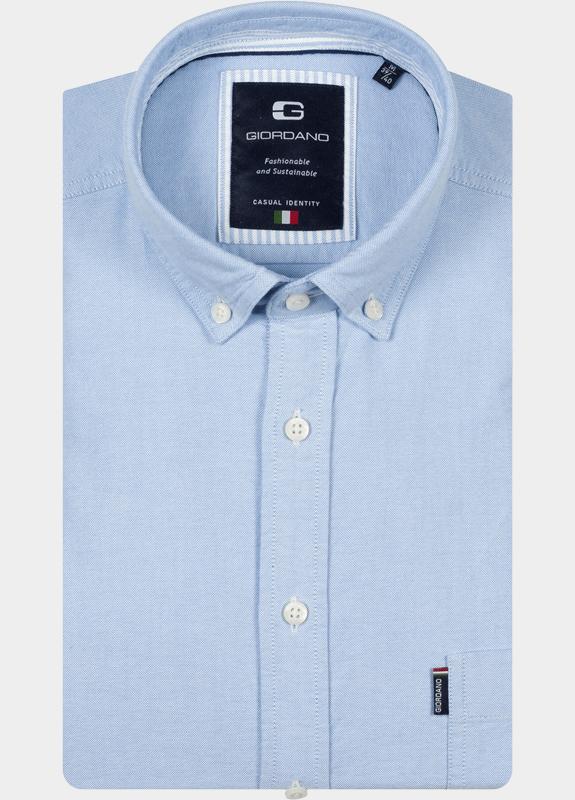 Giordano overhemd korte mouw heren Blauw Marlon Short Sleeve Button Do 616052/61