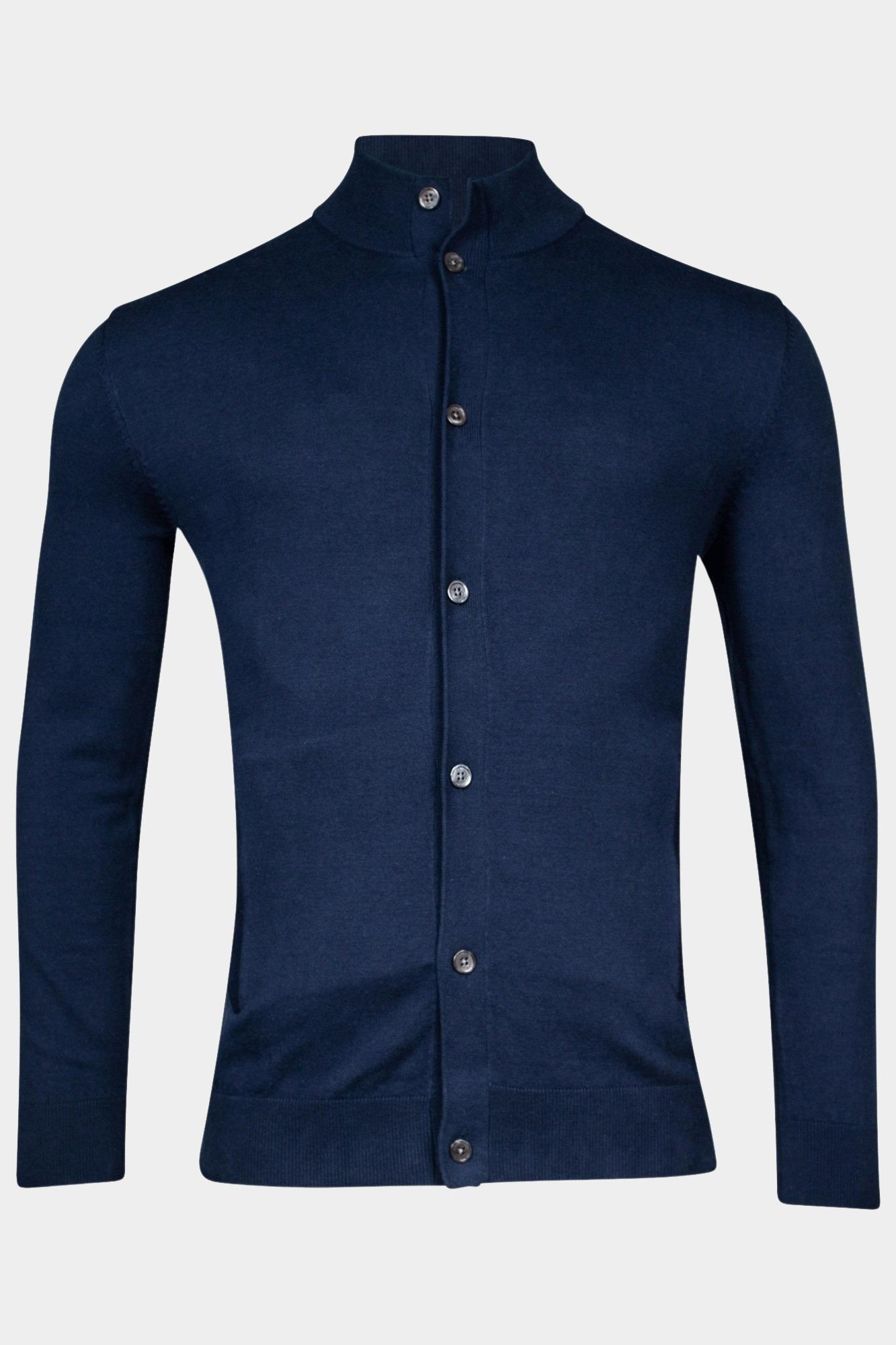 Baileys Vest Blauw Cardigan zip/buttons  12gg si 412097/69