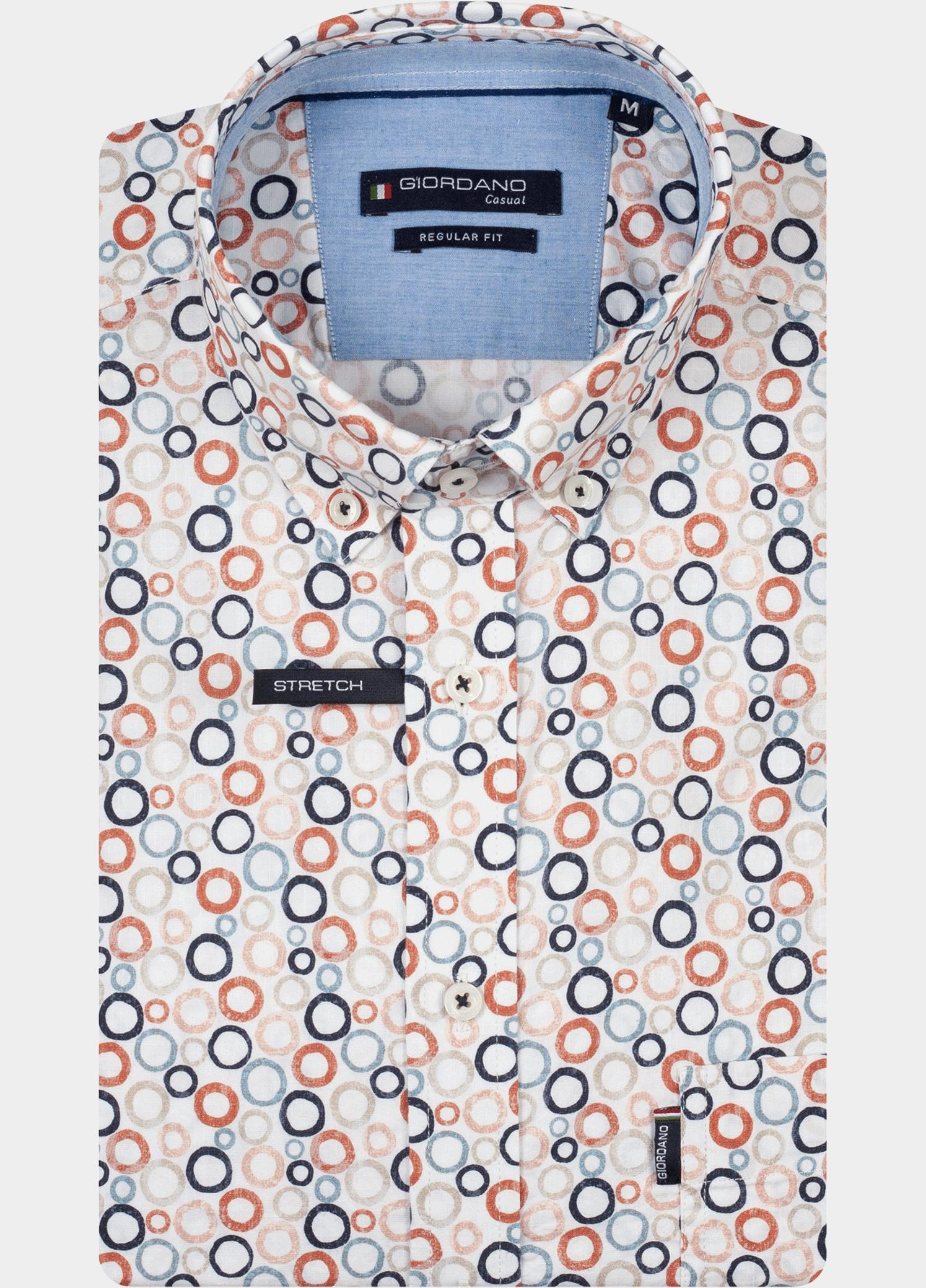 Giordano overhemd korte mouw heren Rood League Short Sleeve Button Do 616019/30