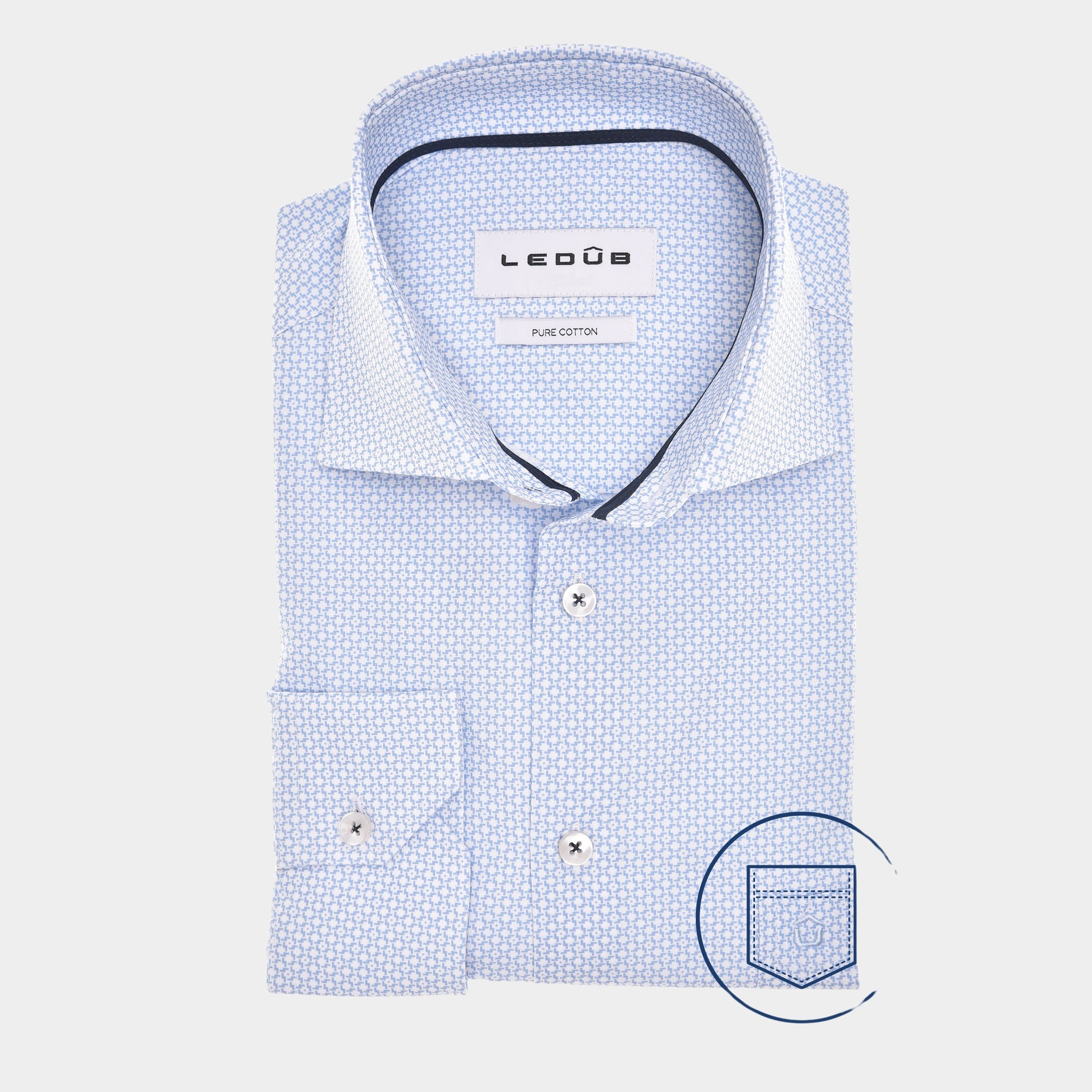 Ledub Business hemd lange mouw Blauw LE24202 MFN 5 0142566/130-190-000