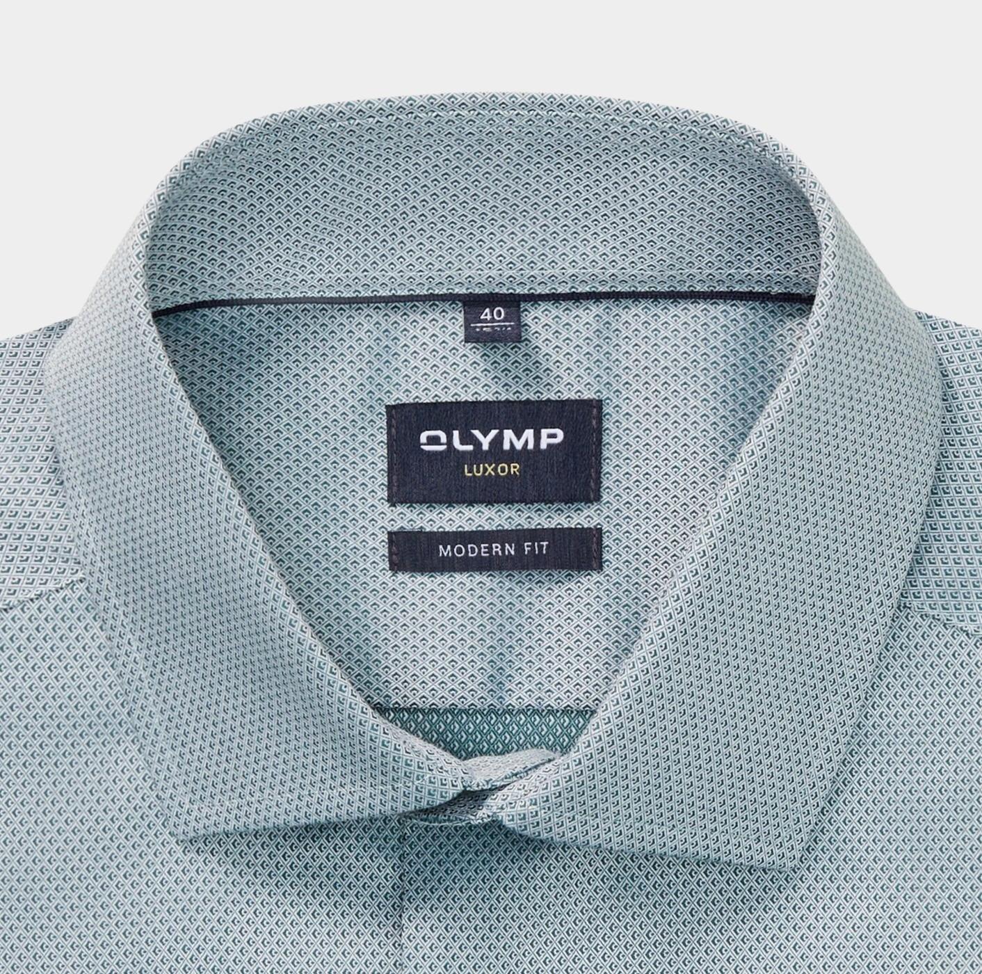 Olymp Business hemd lange mouw Groen Luxor 135674/45