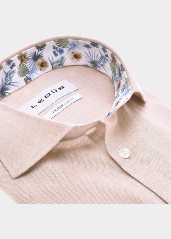 Ledub Business hemd lange mouw Bruin  0702060/620-150-000