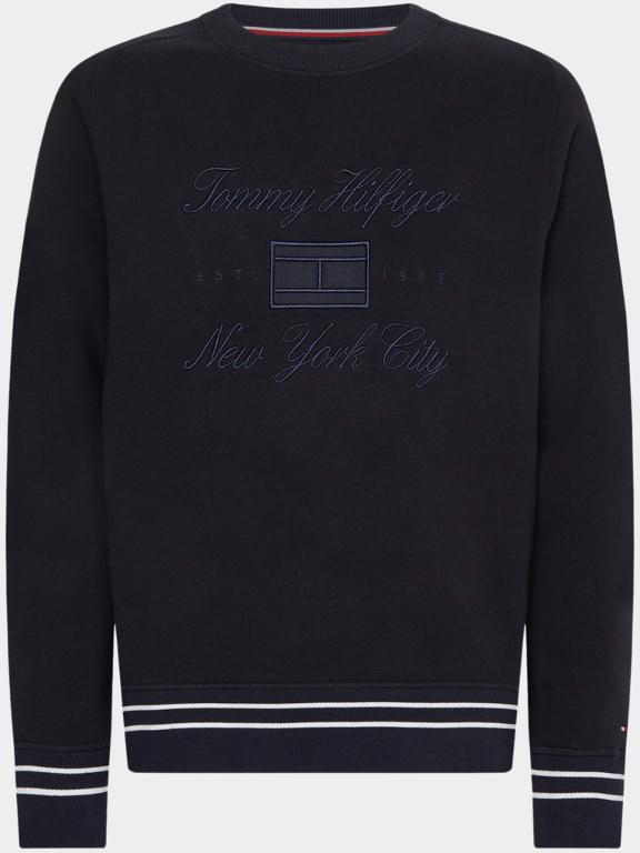 Tommy Hilfiger Sweater Blauw Tipped Mixed Type Crewneck MW0MW27895/DW5