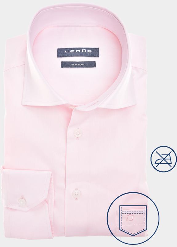 Ledub Business hemd lange mouw Roze  0142300/420-000-000