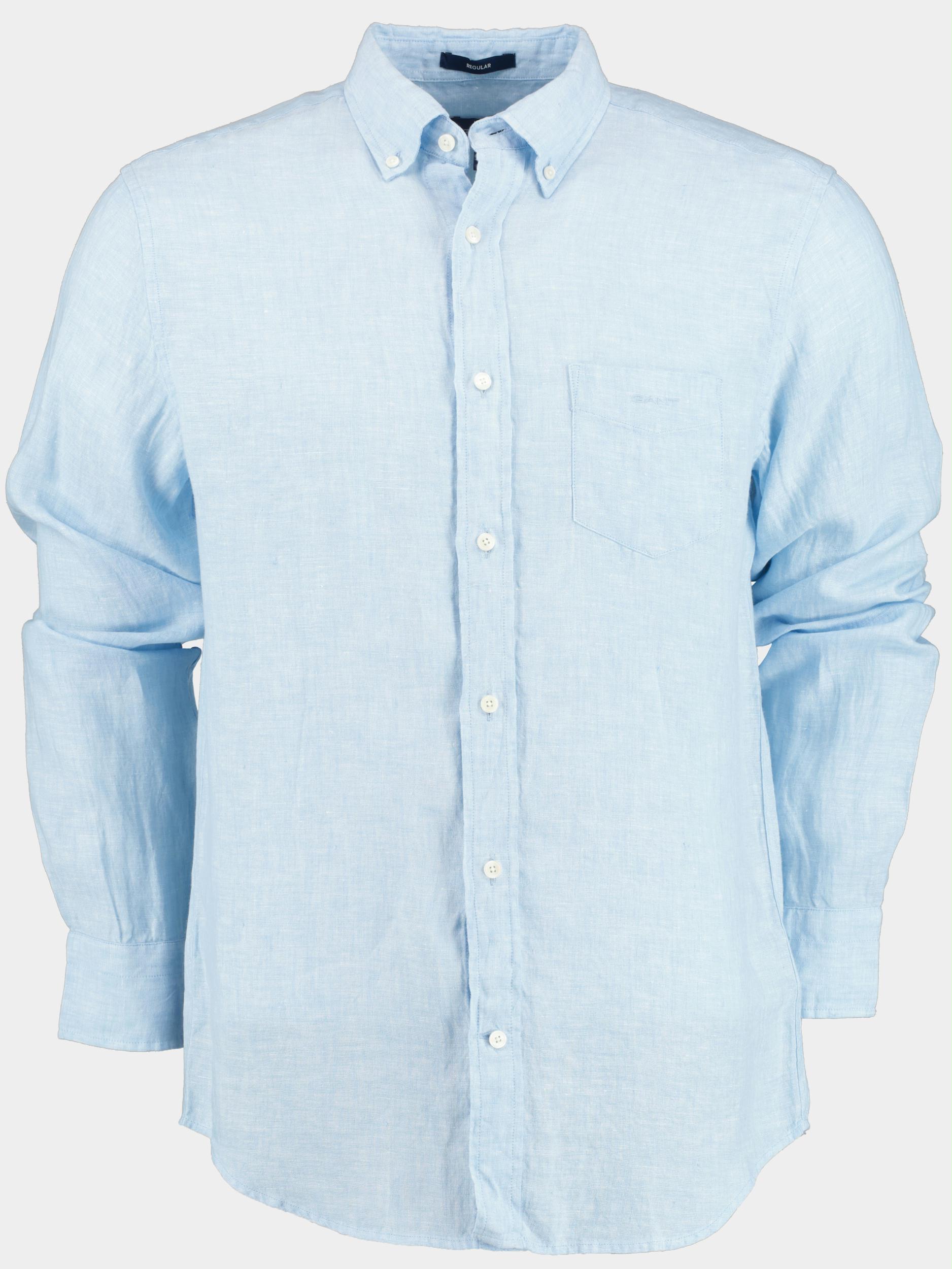 Gant Casual hemd lange mouw Blauw Reg Linen Shirt 3230085/468