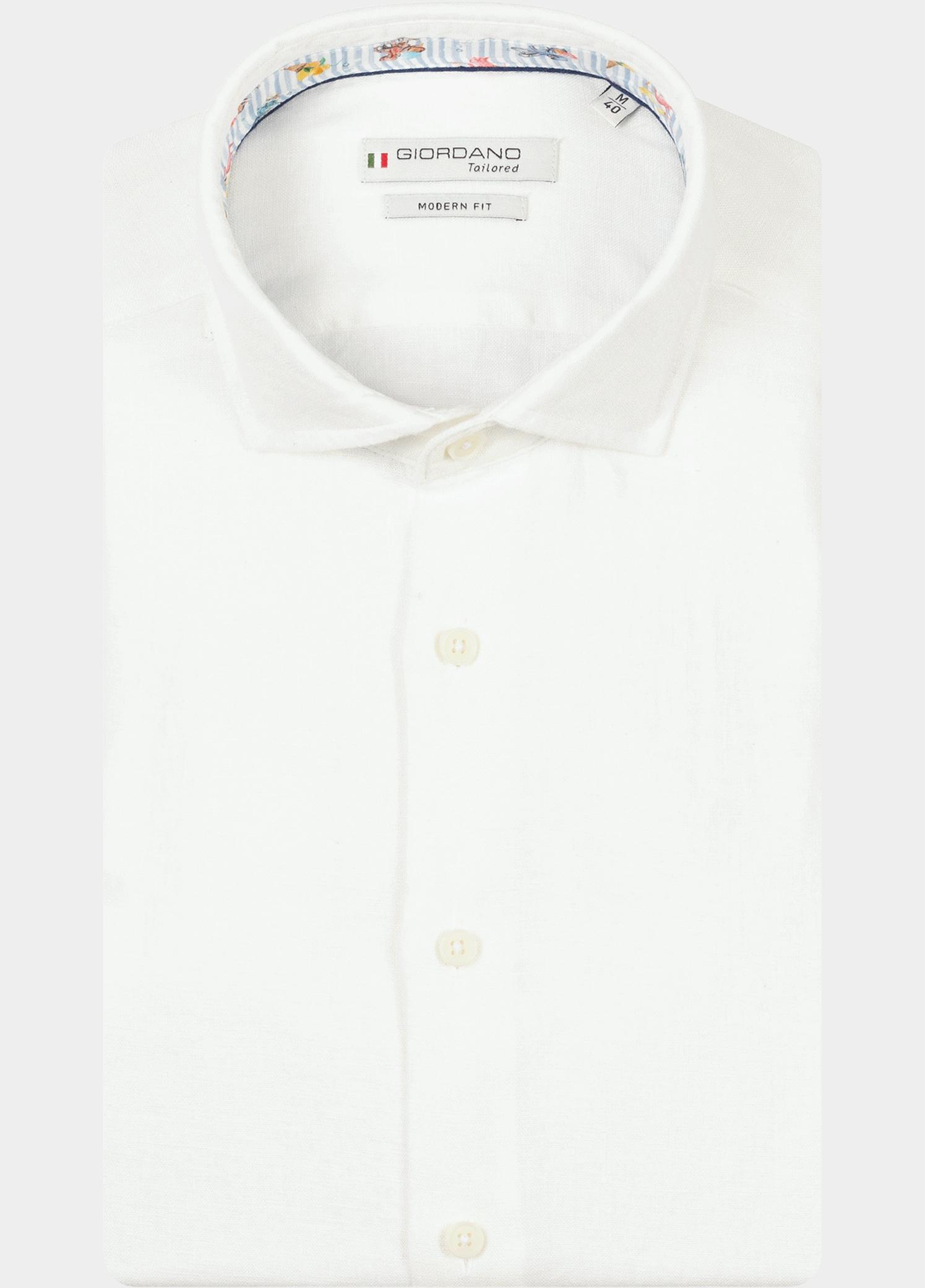 Giordano Overhemd heren Wit Row Long Sleeve Cutaway Soft 617810/10