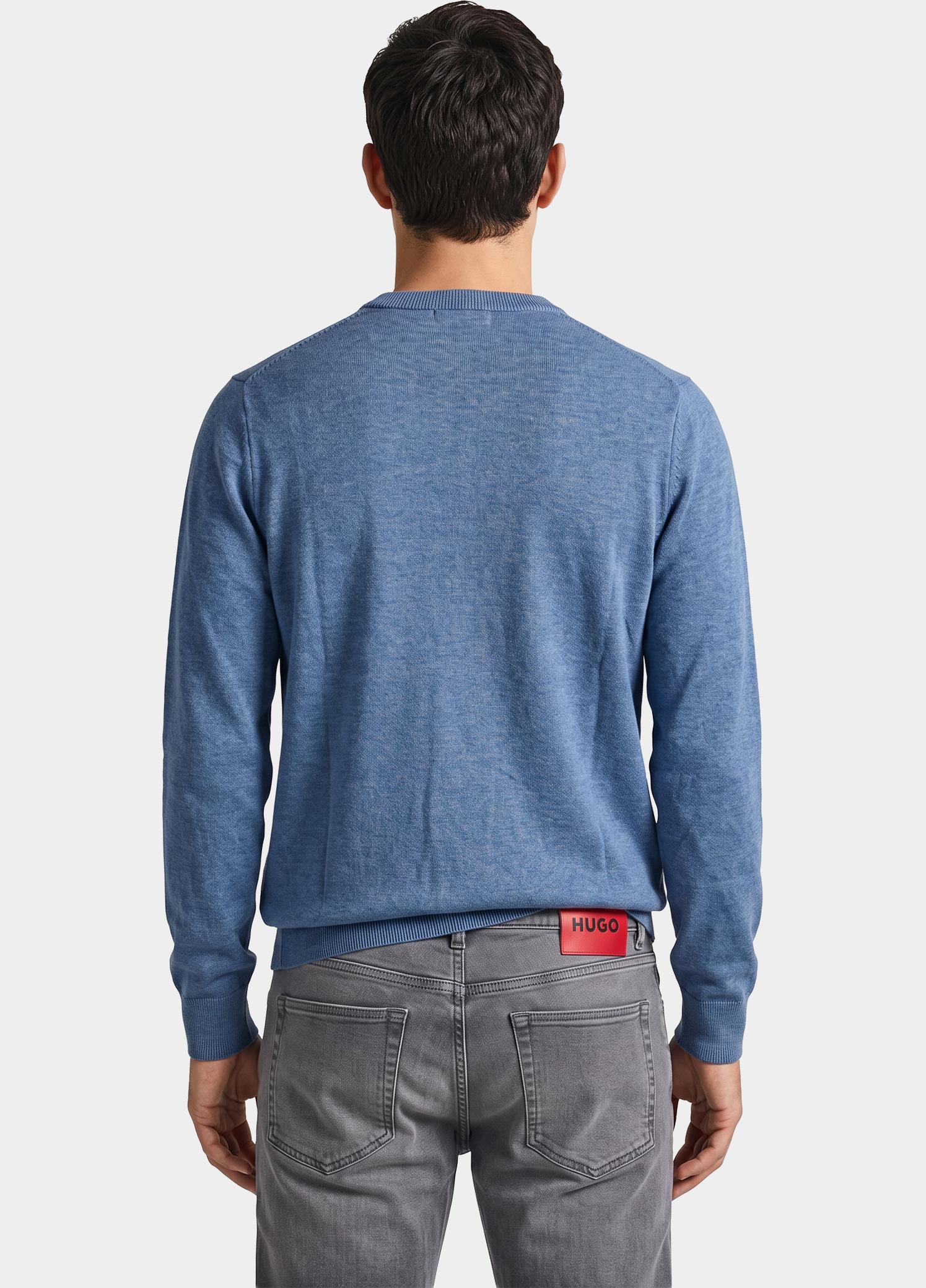 Bos Pullover heren Blauw O-hals 262/8153 - Steel Blue