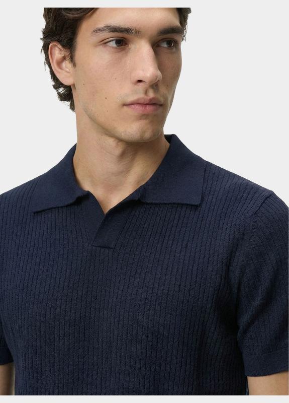 Born With Appetite Polo heren Blauw Richard Knitted Polo Ss Halfz BWA26106RI21/4001