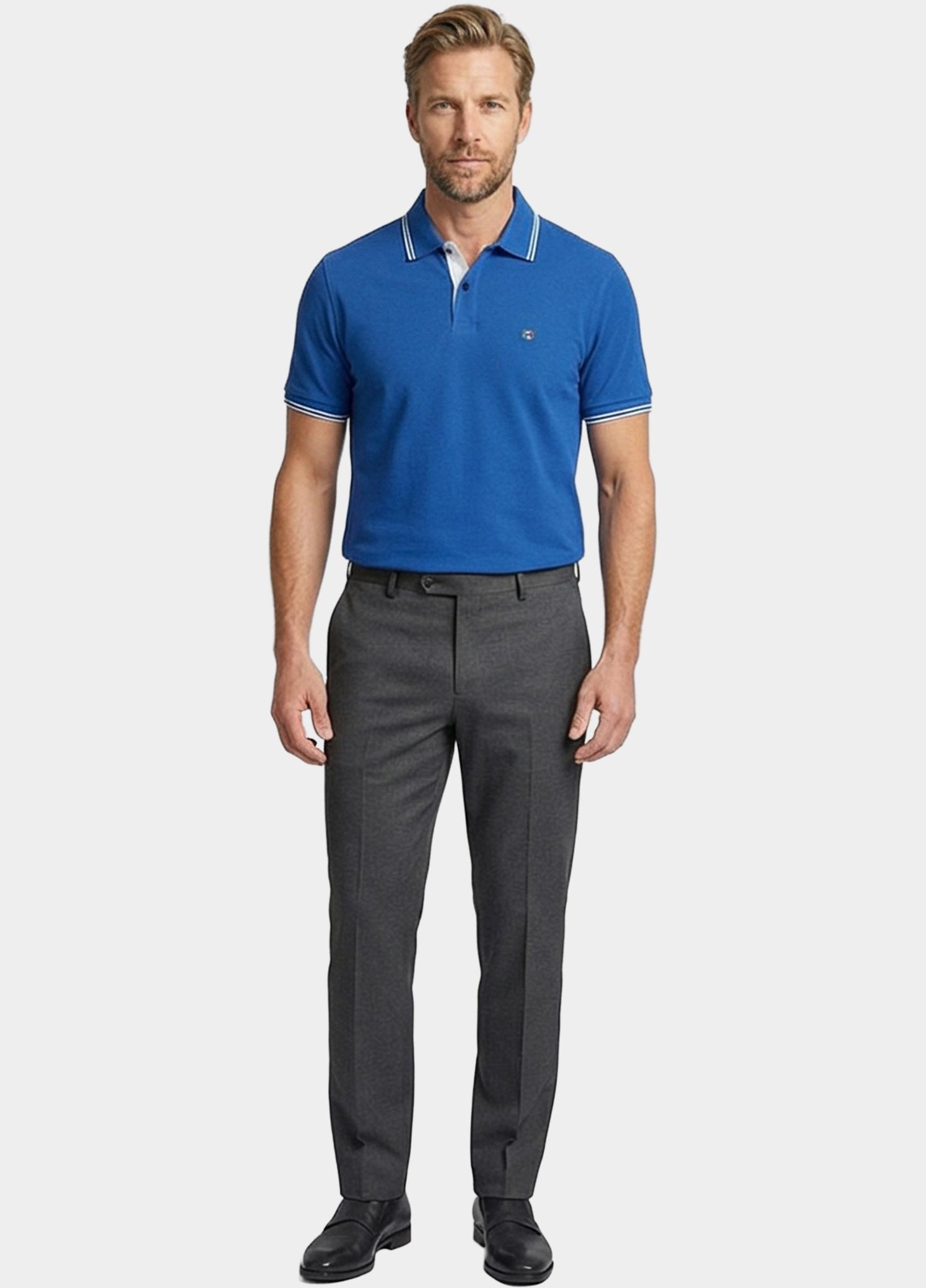 Giordano Polo heren Blauw Nico Signature Polo SS Two-Pl 616587/64
